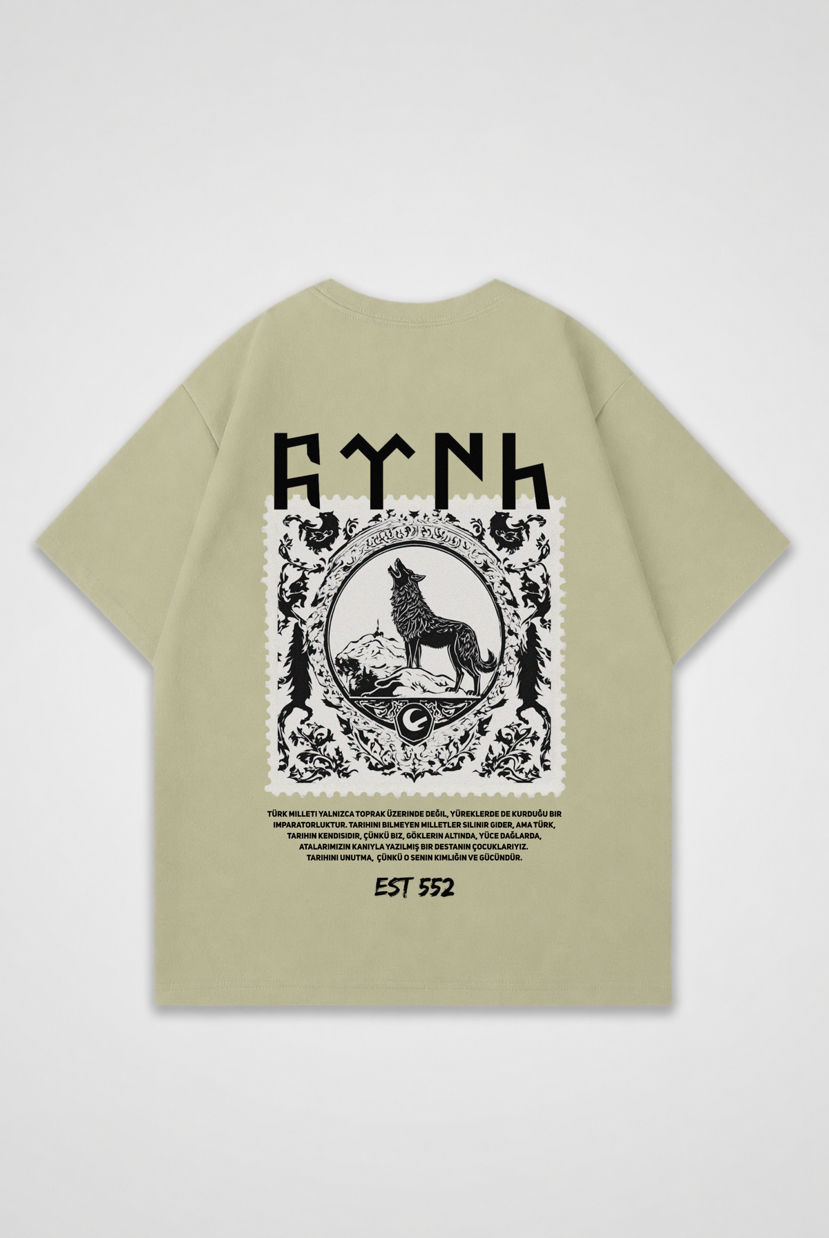 Göktürk Oversized T-Shirt – Design 1 – Produktansicht 8