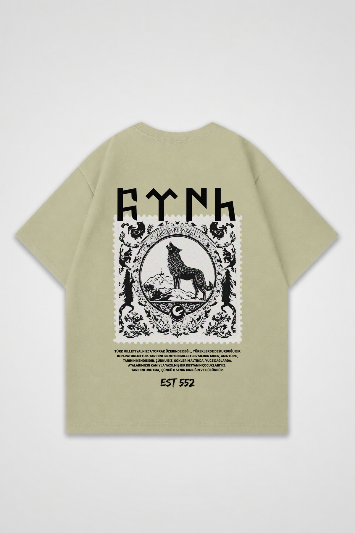 Göktürk Oversized T-Shirt – Design 1 – Produktansicht 8