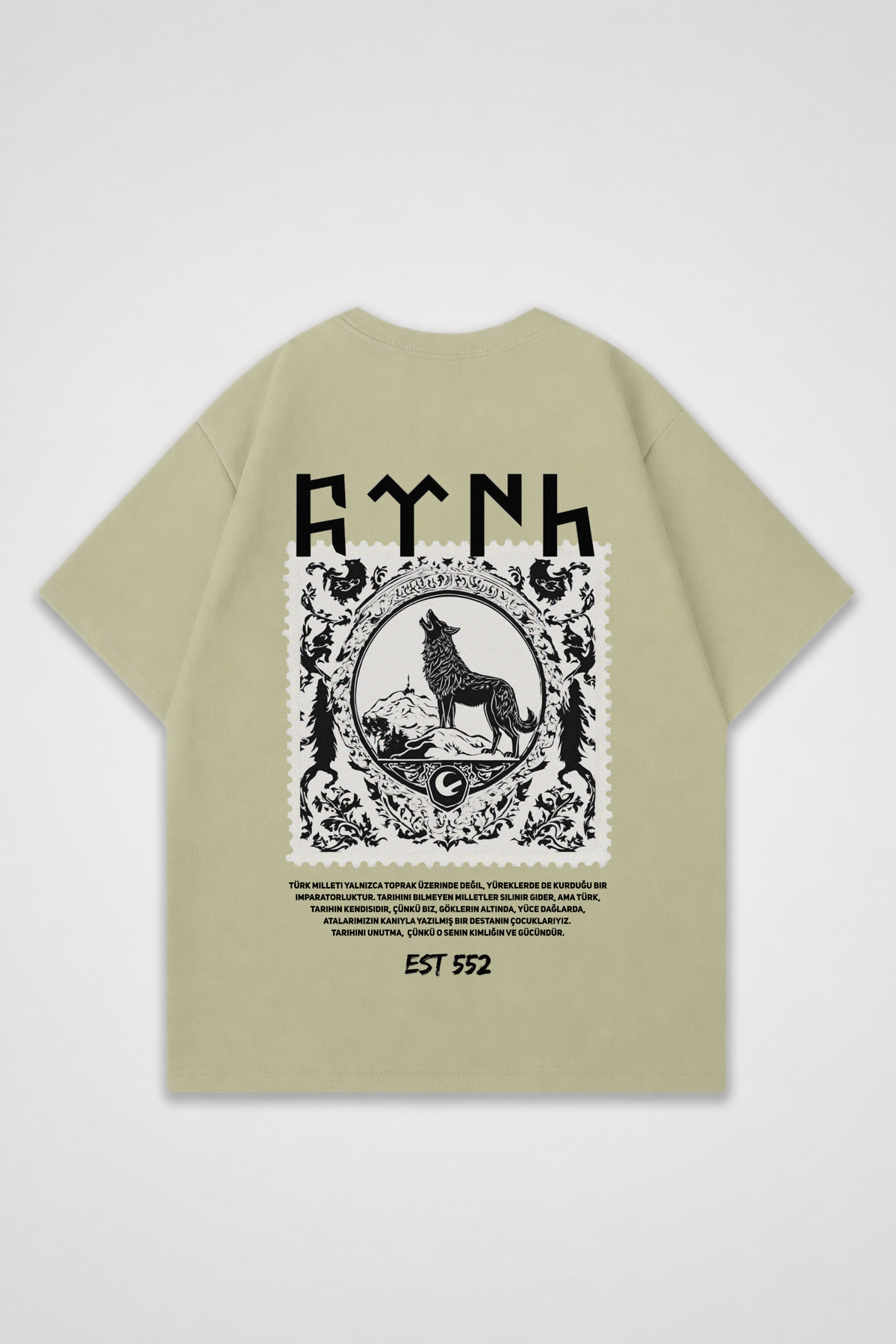 Göktürk Oversized T-Shirt – Design 1 – Produktansicht 8