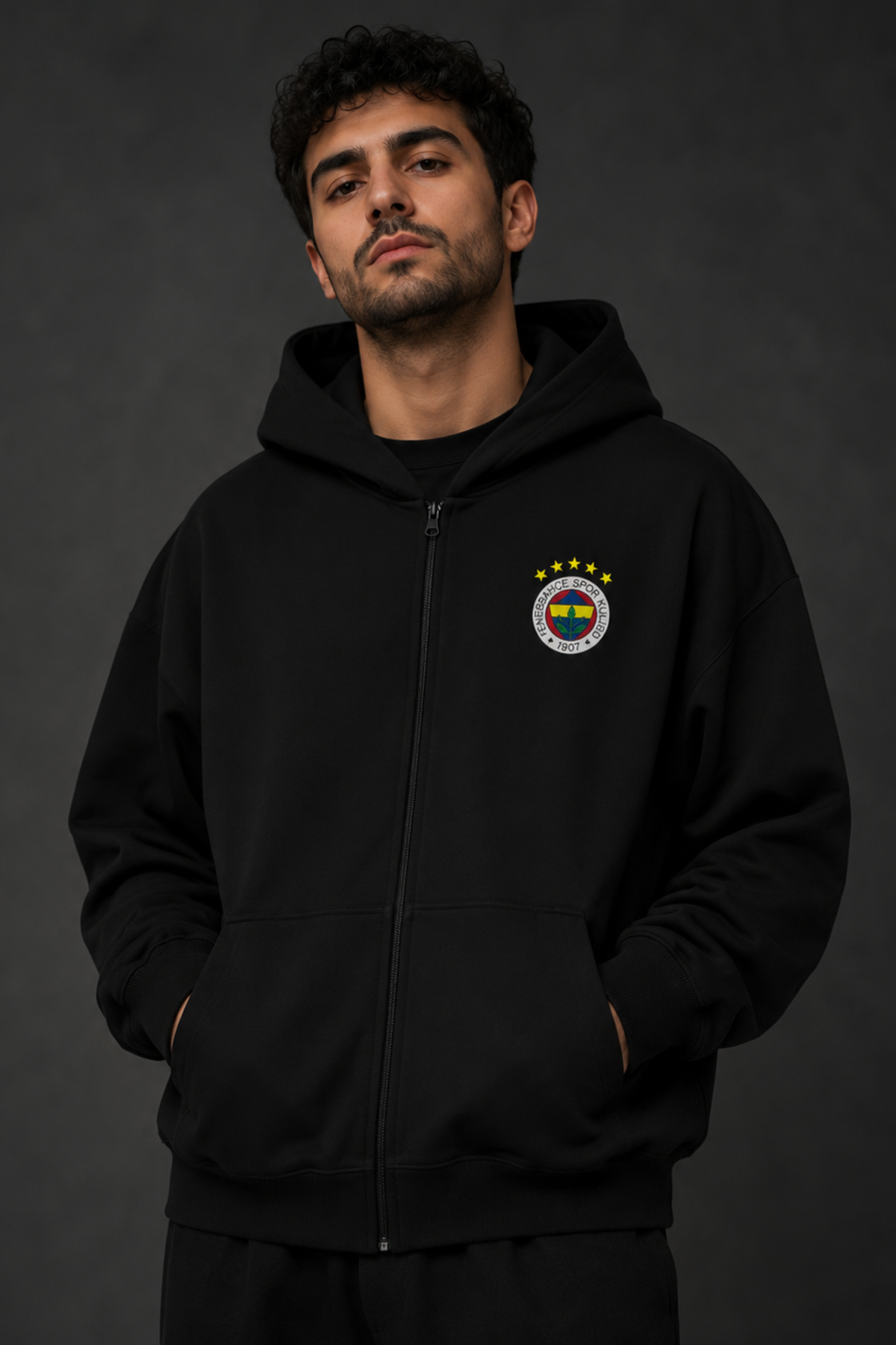 Fenerbahçe Oversized Zipper Hoodie – Design 1 – Produktansicht