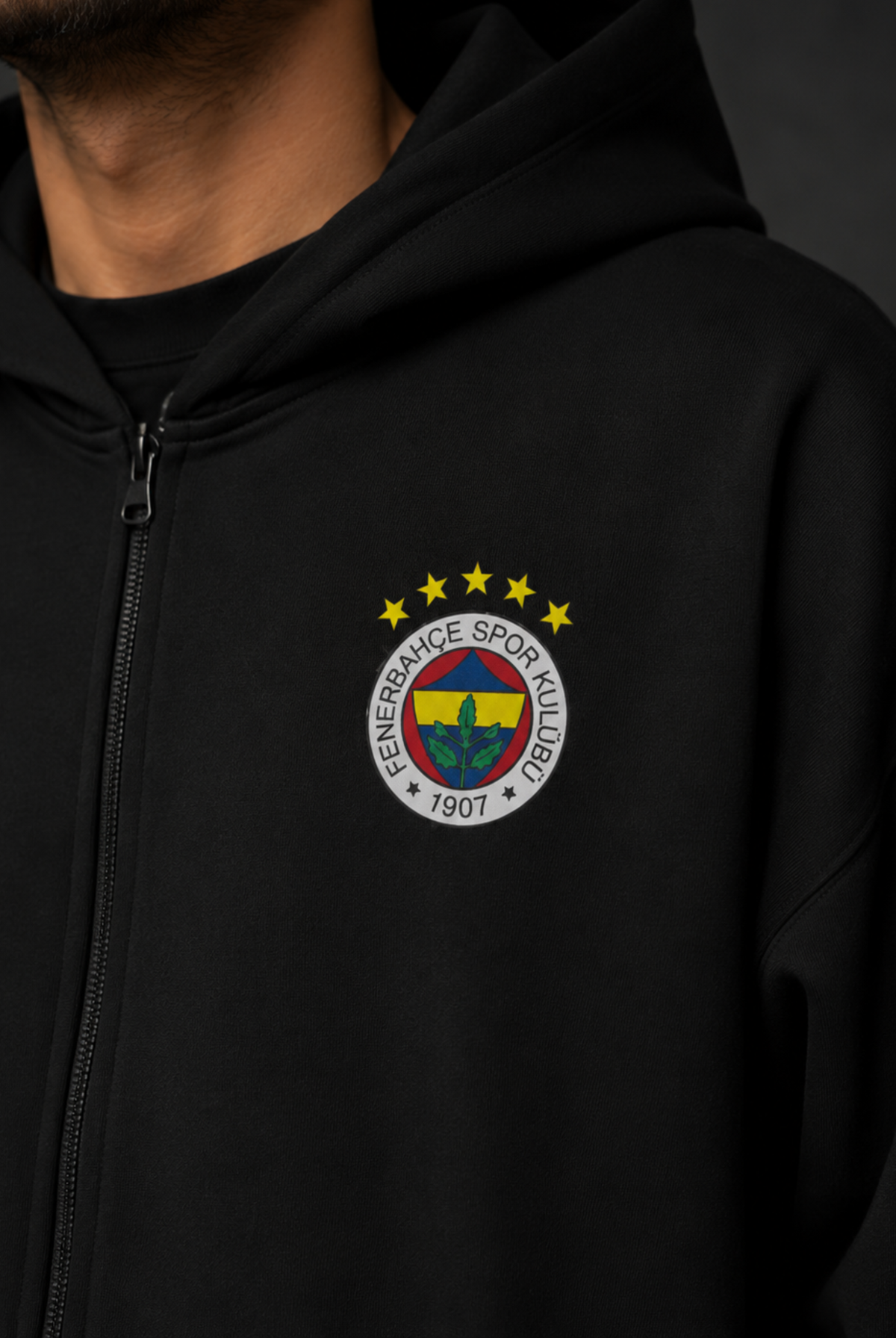 Fenerbahçe Oversized Zipper Hoodie – Design 1 – Produktansicht 2