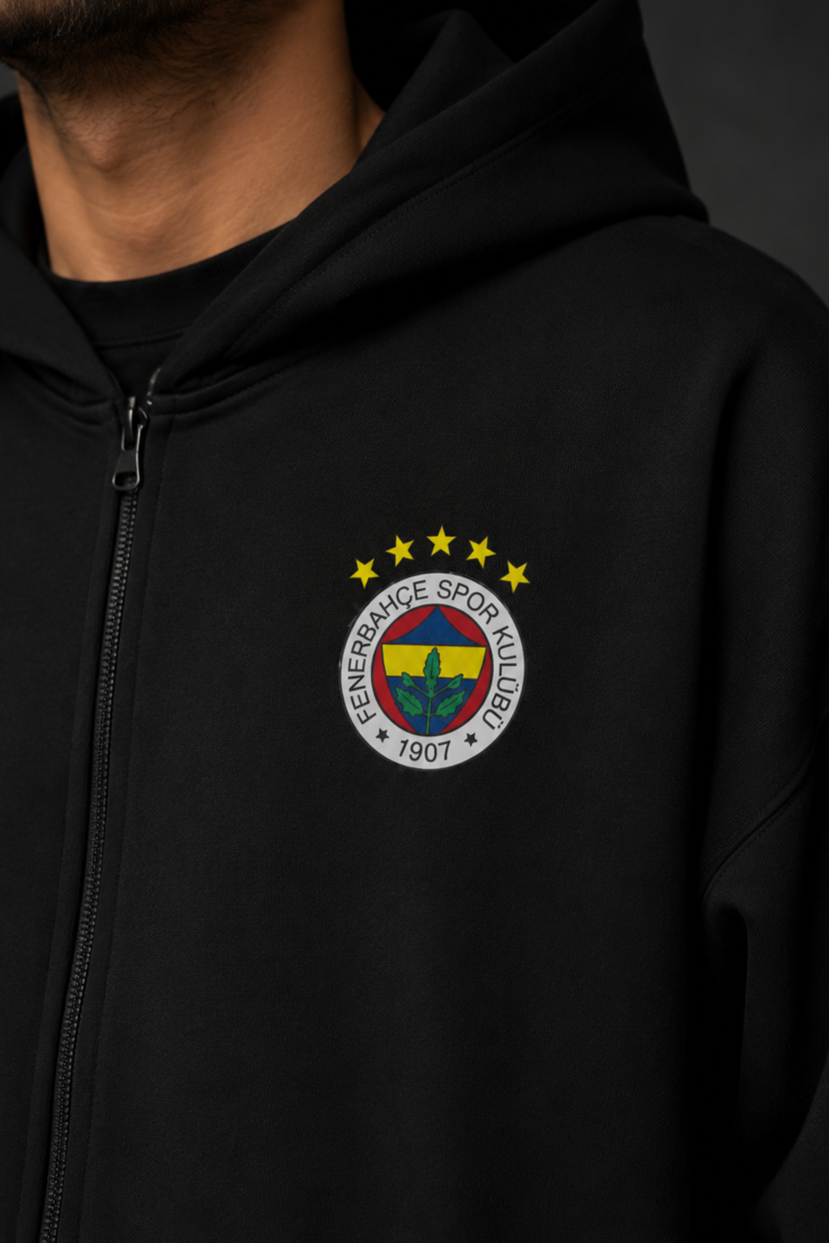 Fenerbahçe Oversized Zipper Hoodie – Design 1 – Produktansicht 2