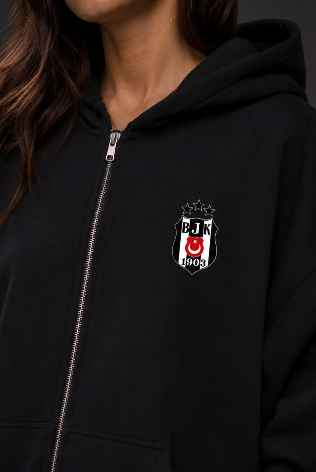 Beşiktaş Oversized Zipper Hoodie – Produktansicht 2