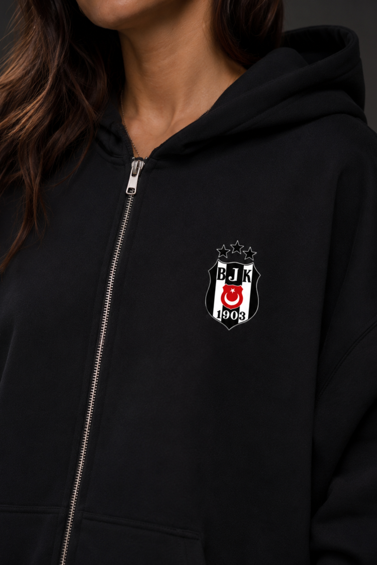Beşiktaş Oversized Zipper Hoodie – Produktansicht 2