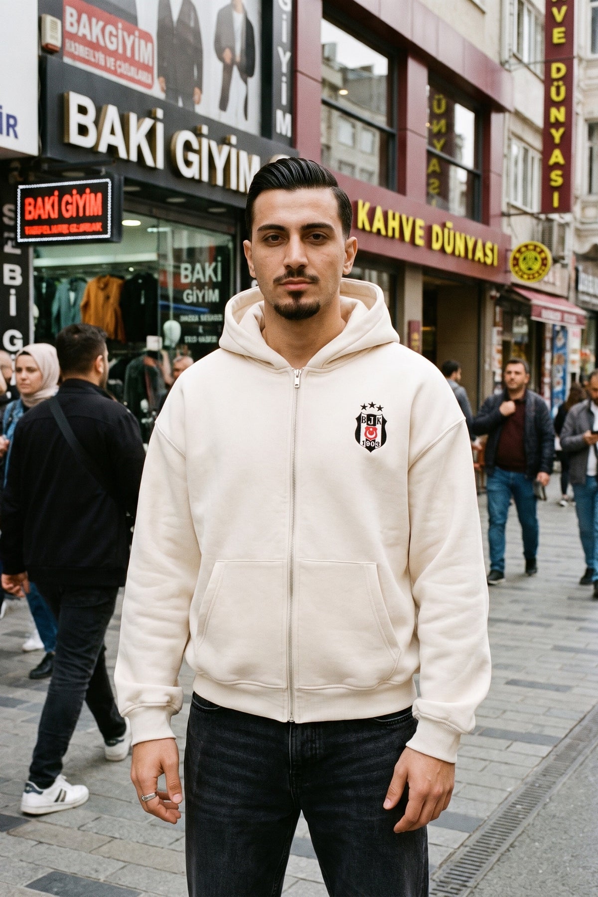 Beşiktaş Oversized Zipper Hoodie