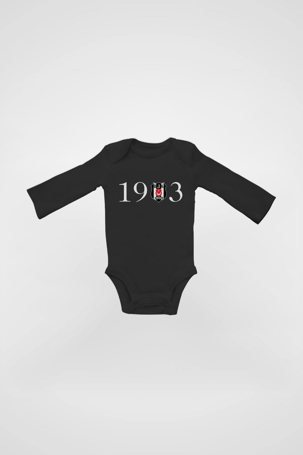 Beşiktaş Bio-Babybody Langarm (0-18 Monate) in Schwarz (Black)