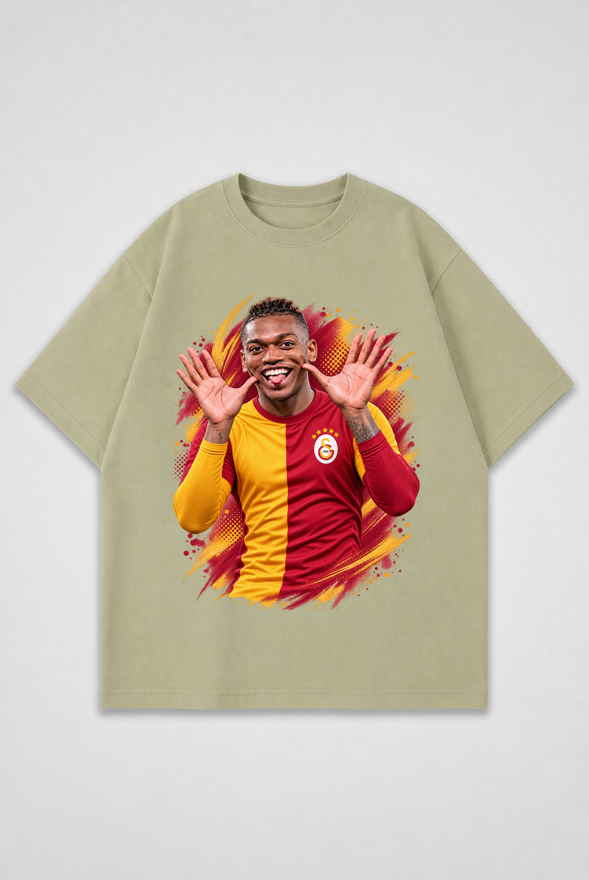 REALSTIL Rafa Leao Oversized T-Shirt Design 2 – Materialansicht