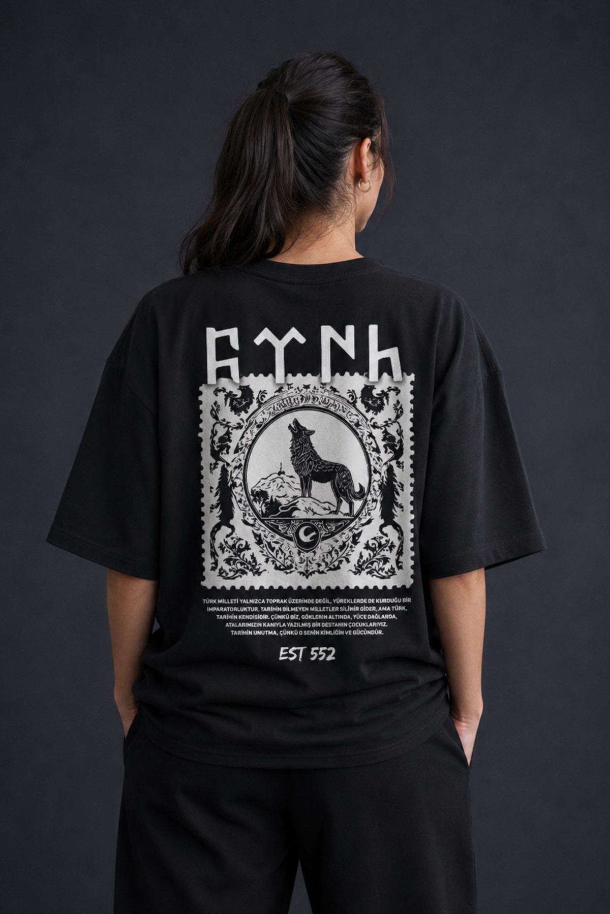 Göktürk Oversized T-Shirt – Design 1 – Produktansicht