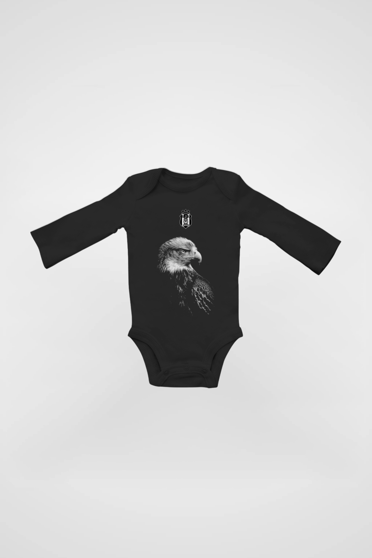 Beşiktaş Bio-Babybody Langarm (0-18 Monate) in Schwarz (Black)