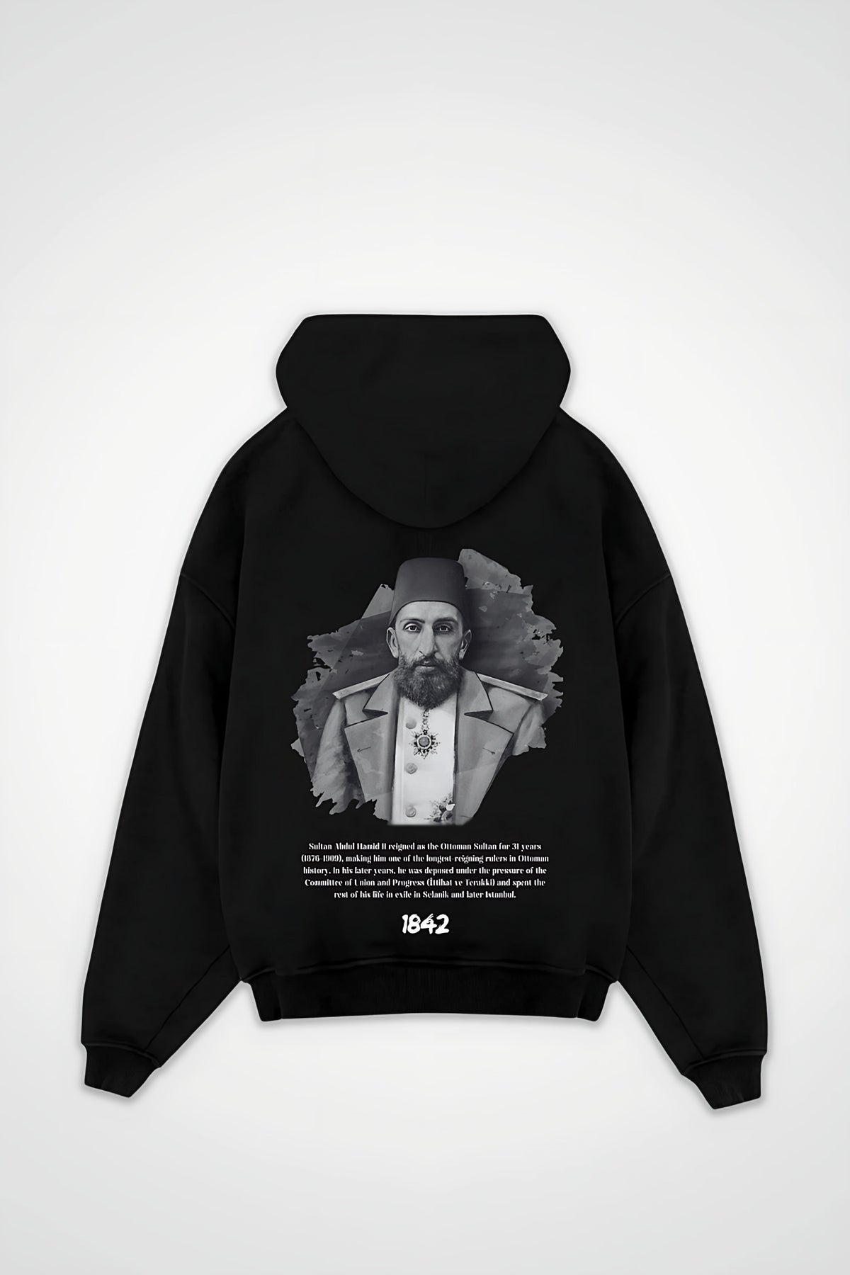 Abdülhamid Sultan Oversized Hoodie in Schwarz (Black) – Backprint-Design