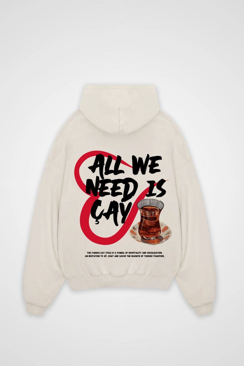 Need Çay Oversized Hoodie in White Sand