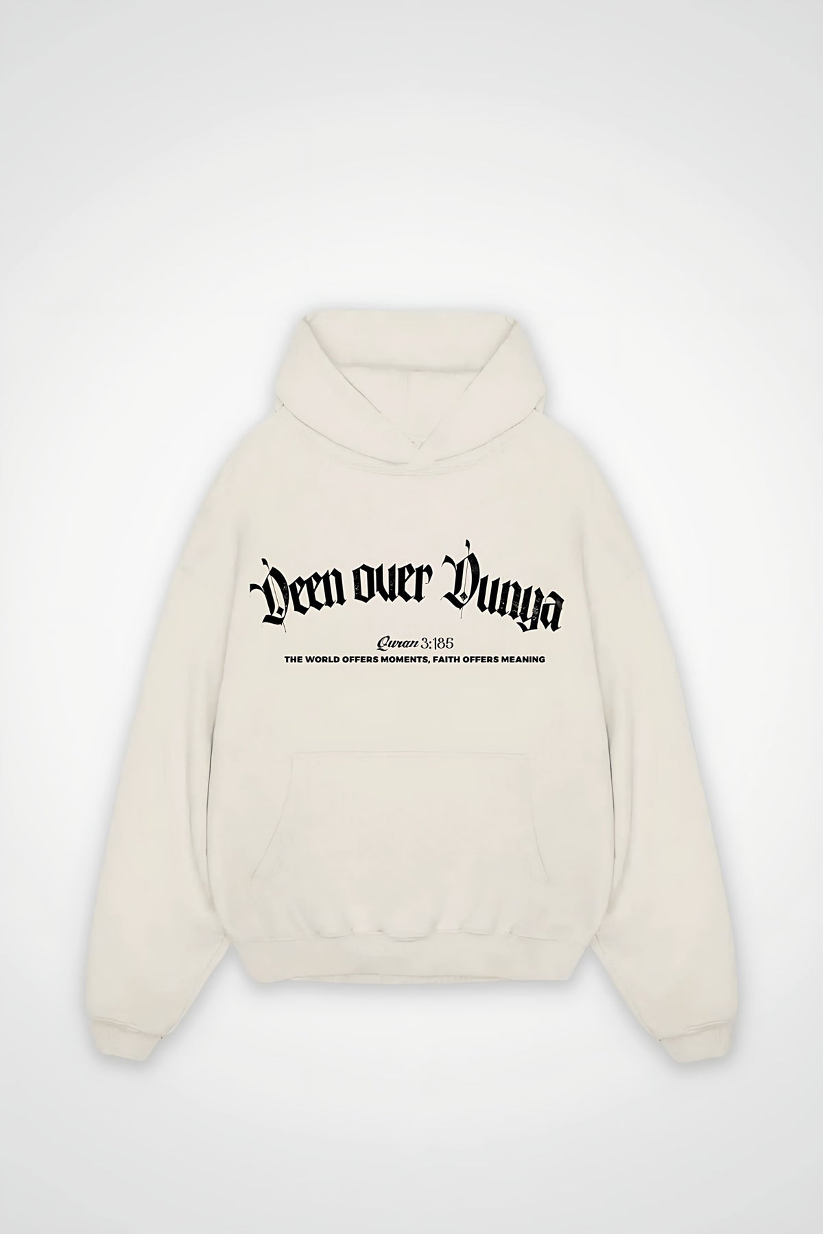 Deen Over Dunya Oversized Hoodie in White Sand