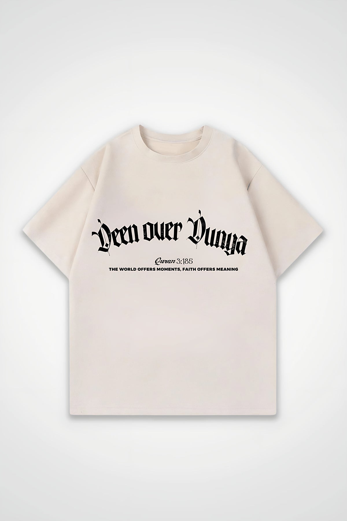 Deen Oversized T-Shirt – Nur in Sand – Backprint-Design