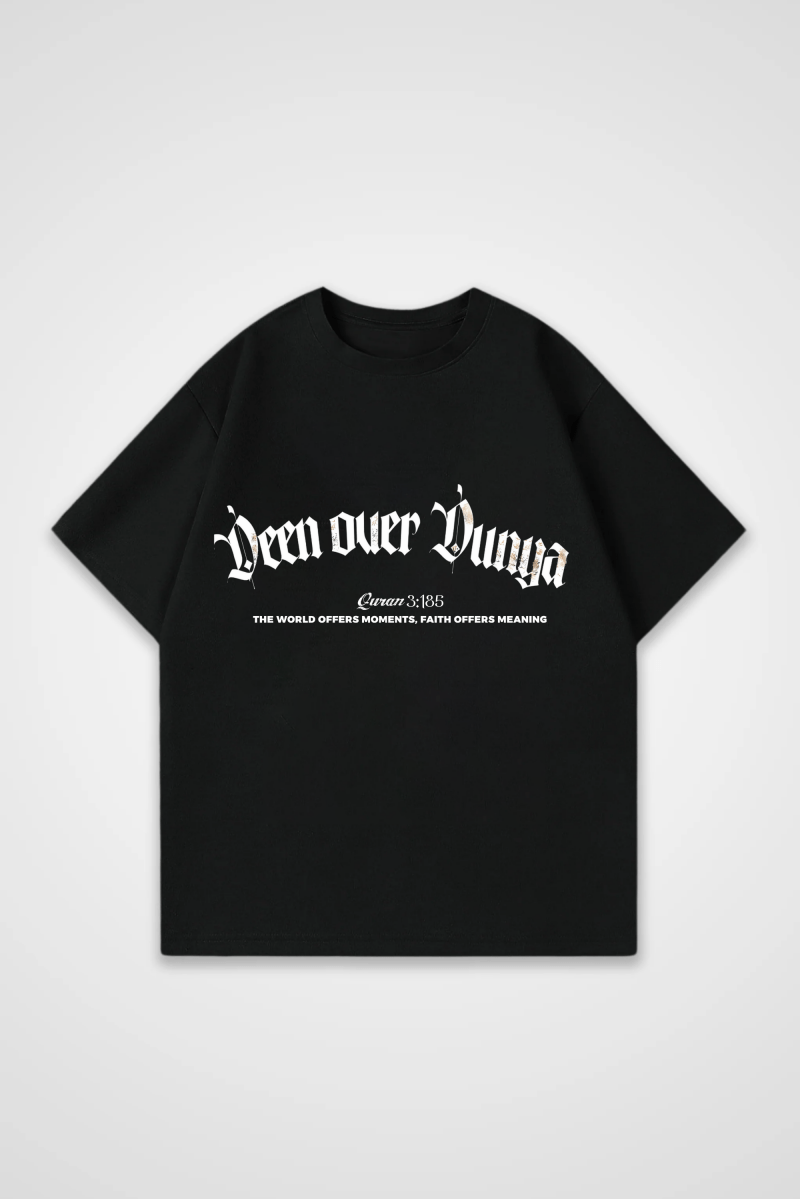 Deen Oversized T-Shirt – Nur in Schwarz (Black) – Backprint-Design