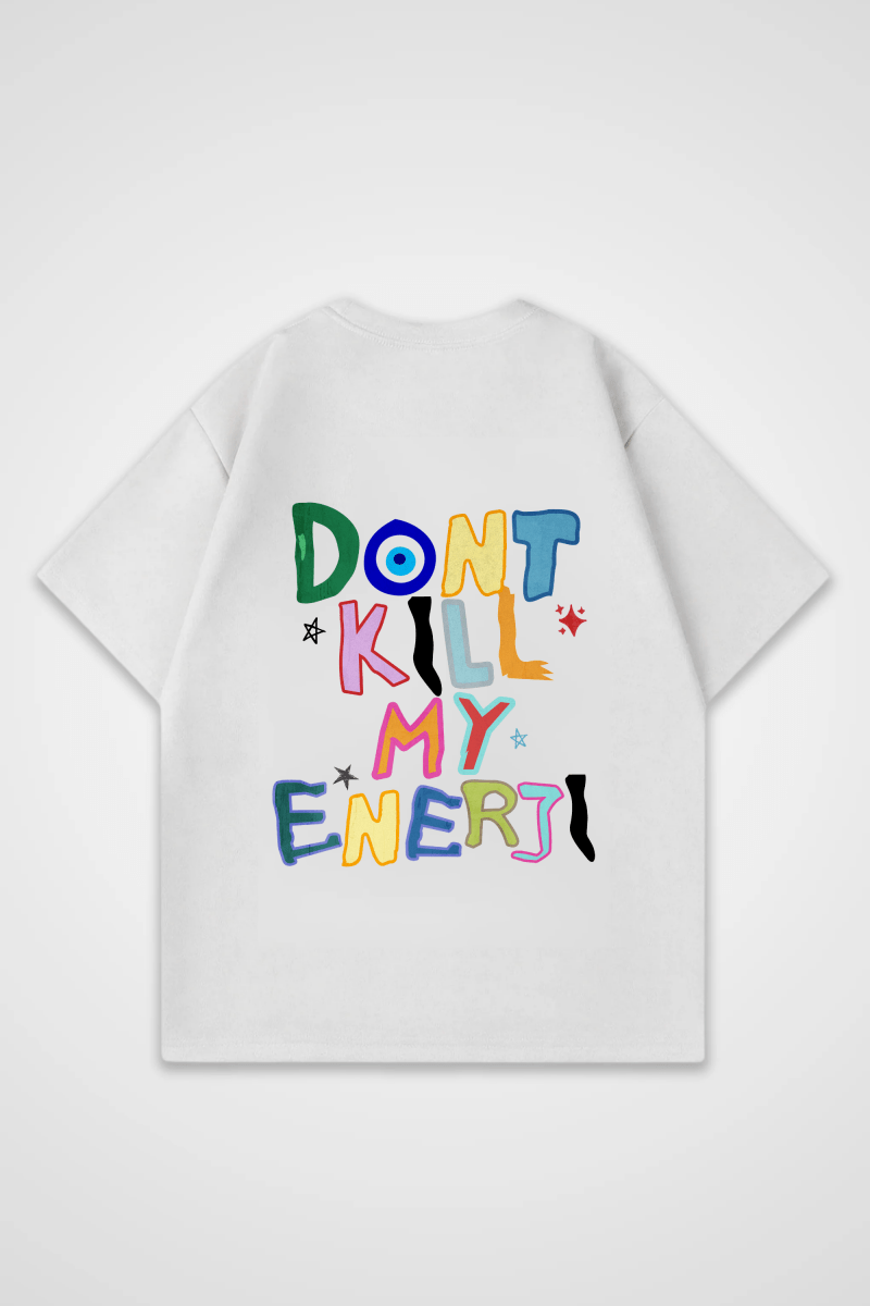 Enerji Oversized T-Shirt – White – Rückendruck