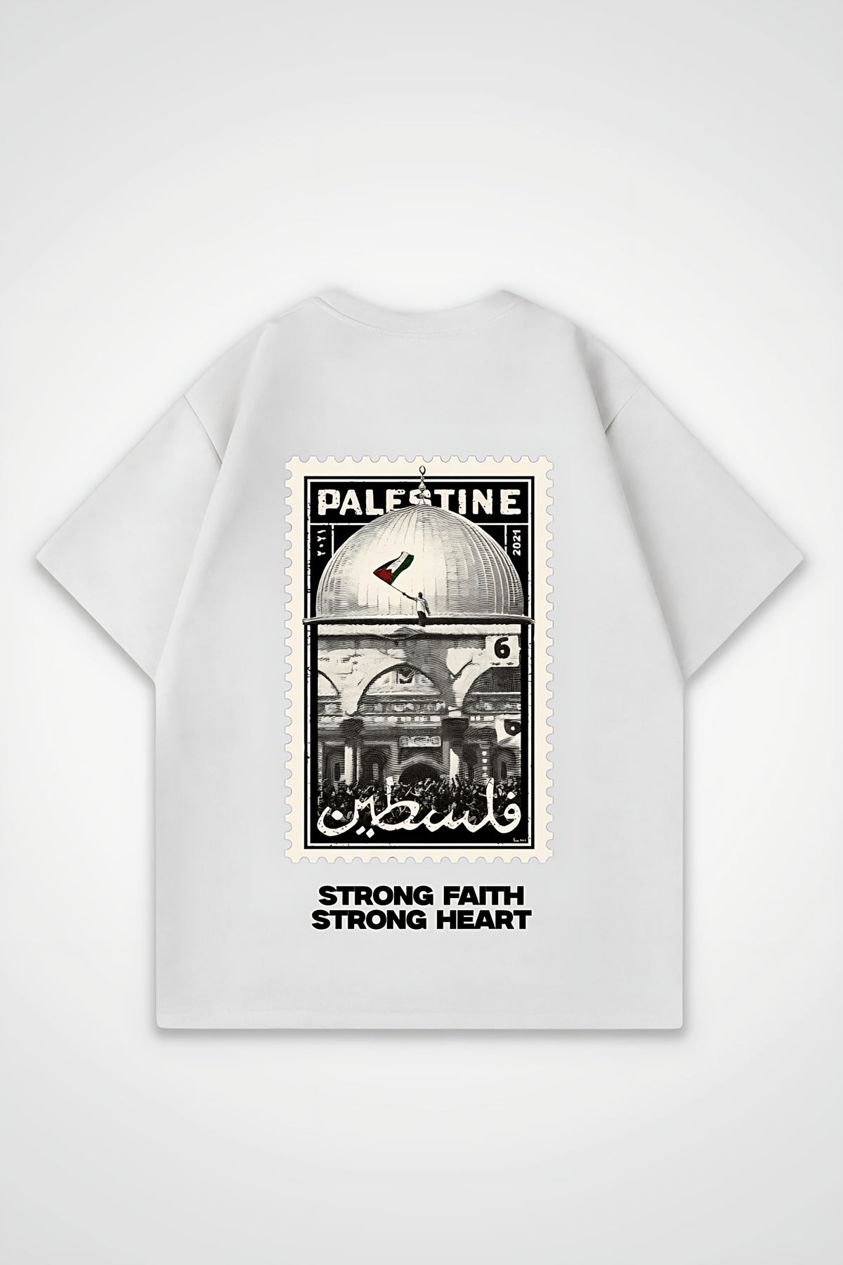 Palestine Faith Oversized T-Shirt in Weiß (White) – Backprint-Design