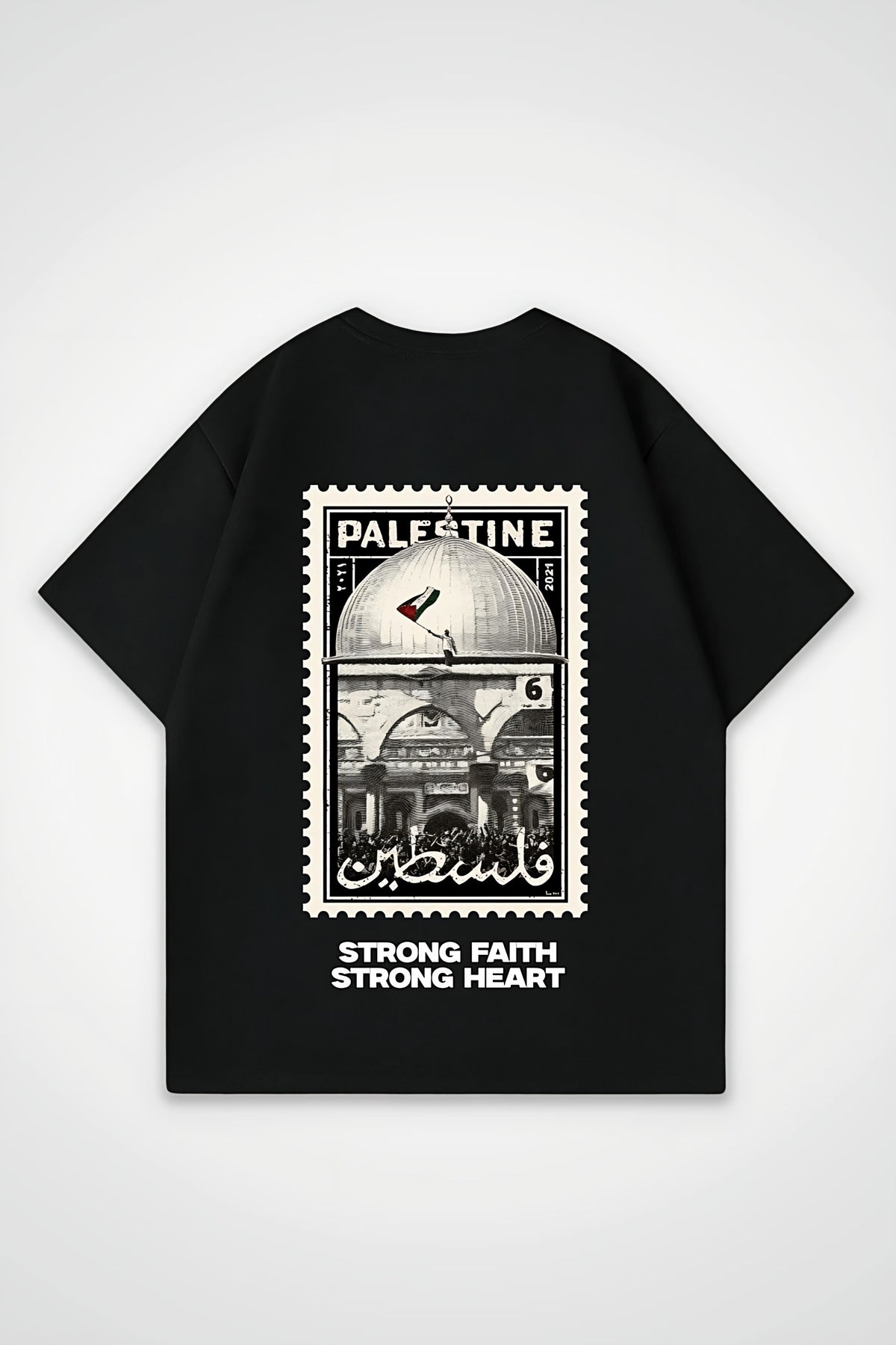 Palestine Faith Oversized T-Shirt in Schwarz (Black) – Backprint-Design