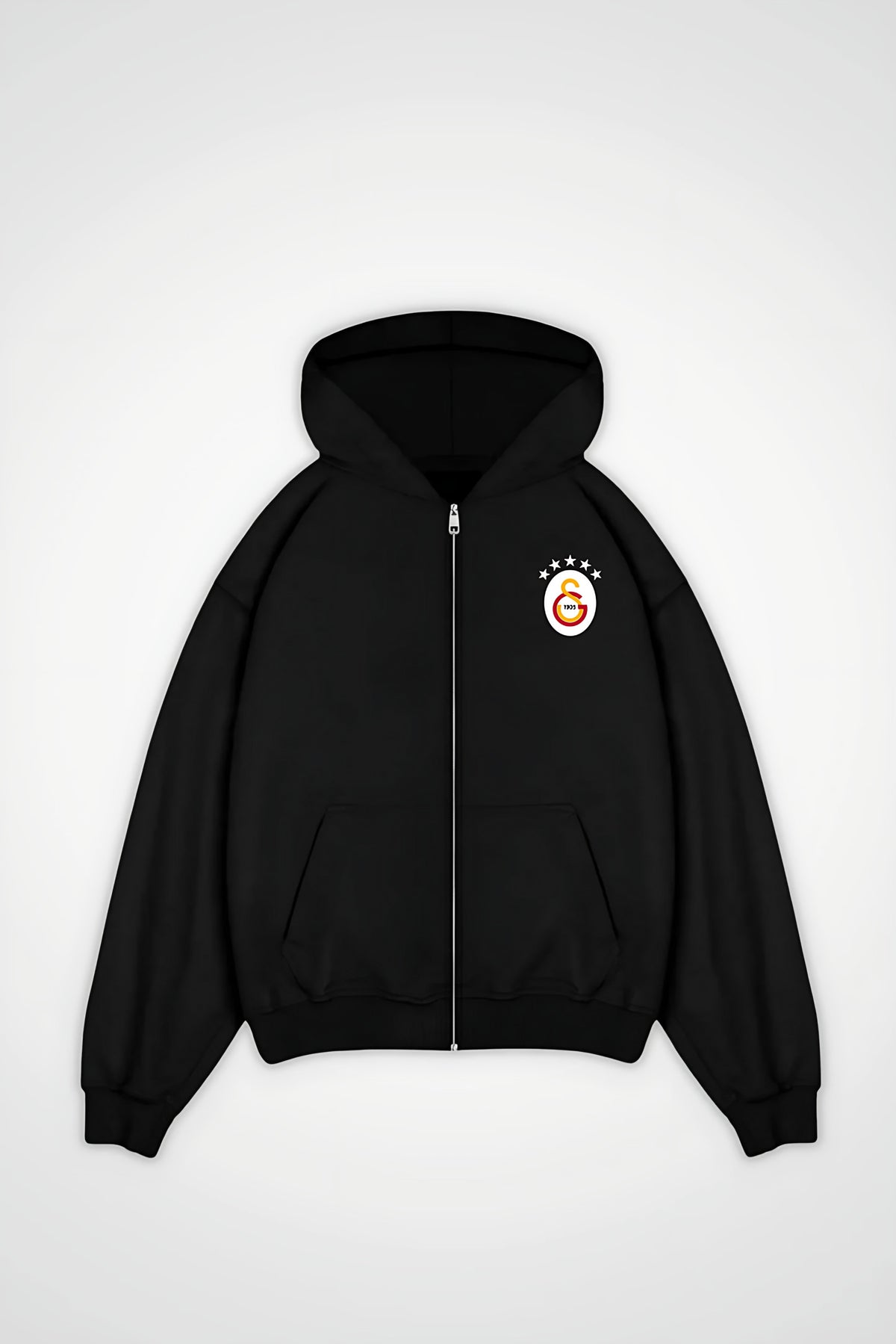 Galatasaray Oversized Zipper Hoodie – Aslan – Black