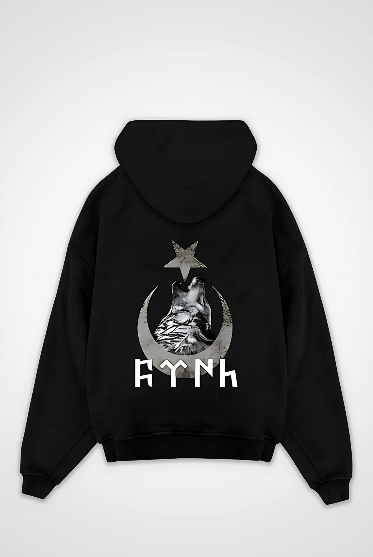 Göktürk Oversized Hoodie – Kut in Schwarz (Black) – Backprint-Design