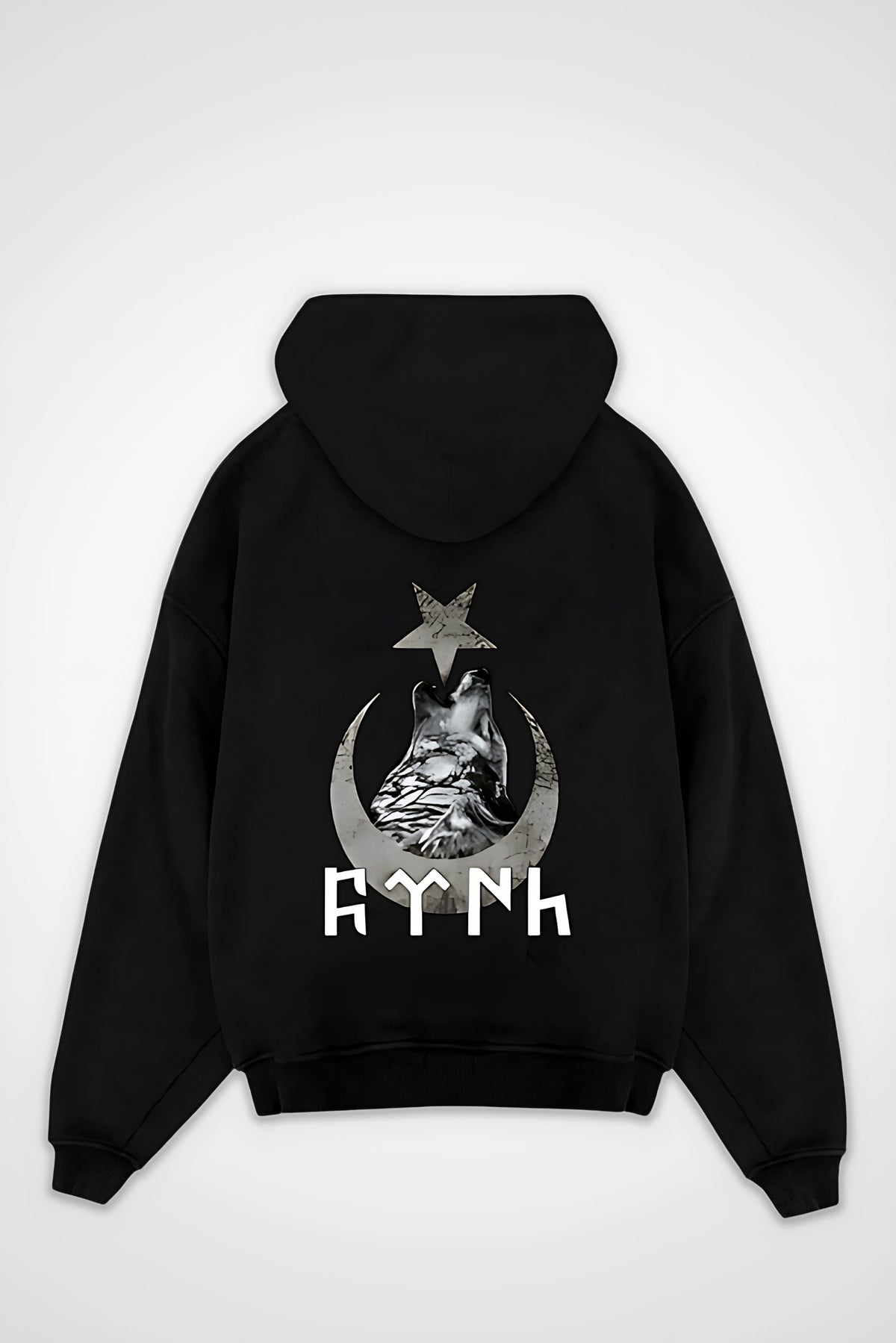 Göktürk Oversized Hoodie – Kut in Schwarz (Black) – Backprint-Design