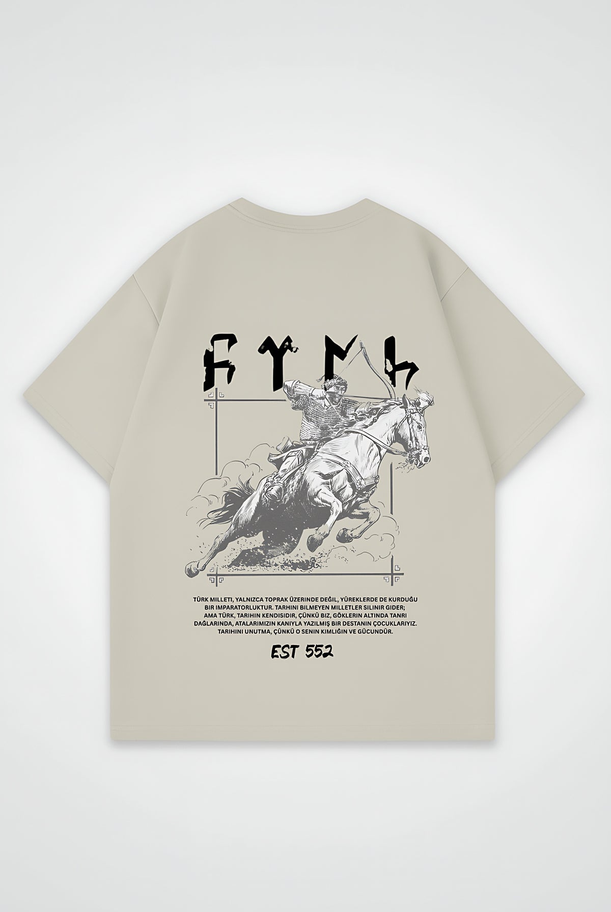 Göktürk Oversized T-Shirt – Yurt – Design mit Backprint