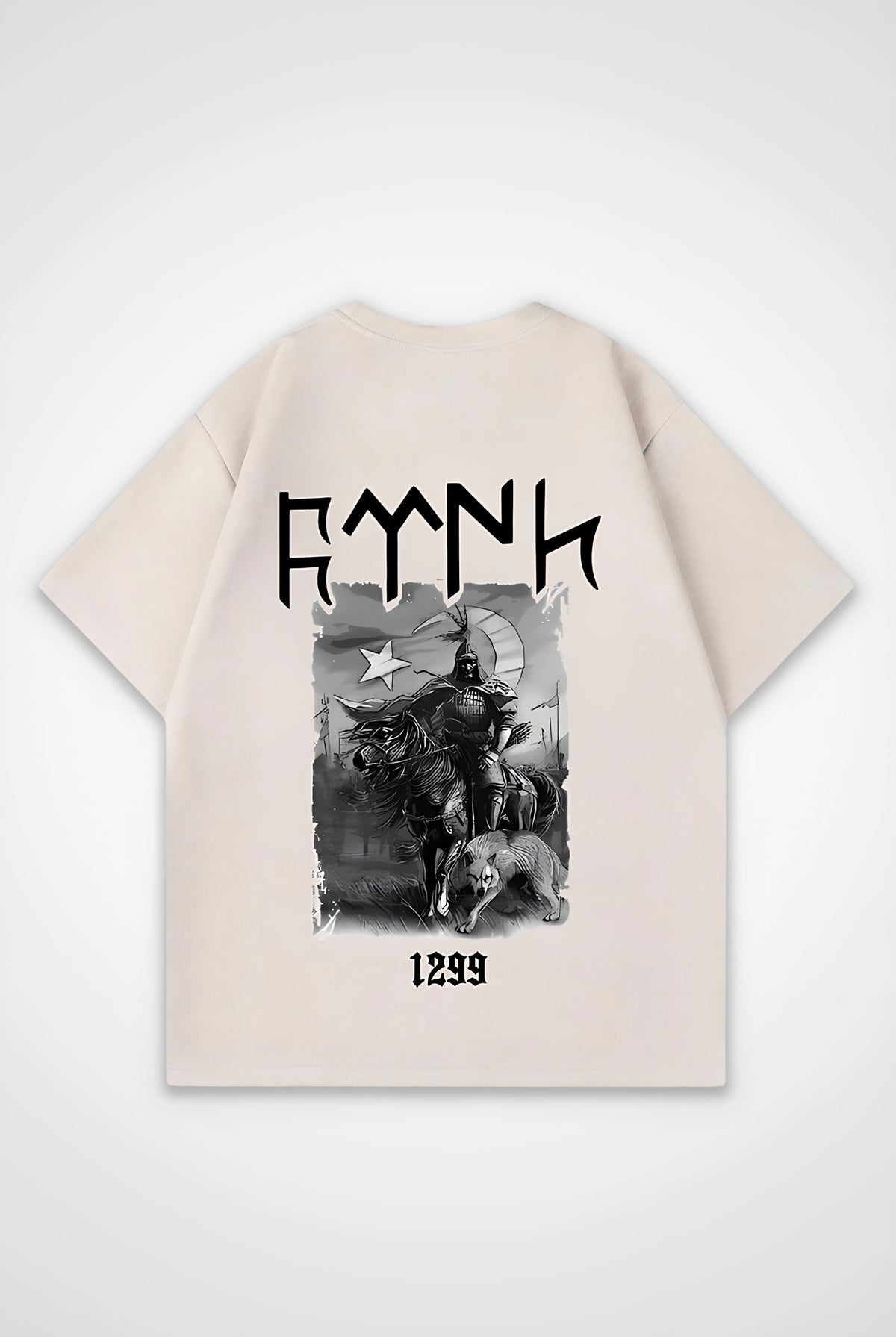 Göktürk Oversized T-Shirt – Turan in Sand – Backprint-Design