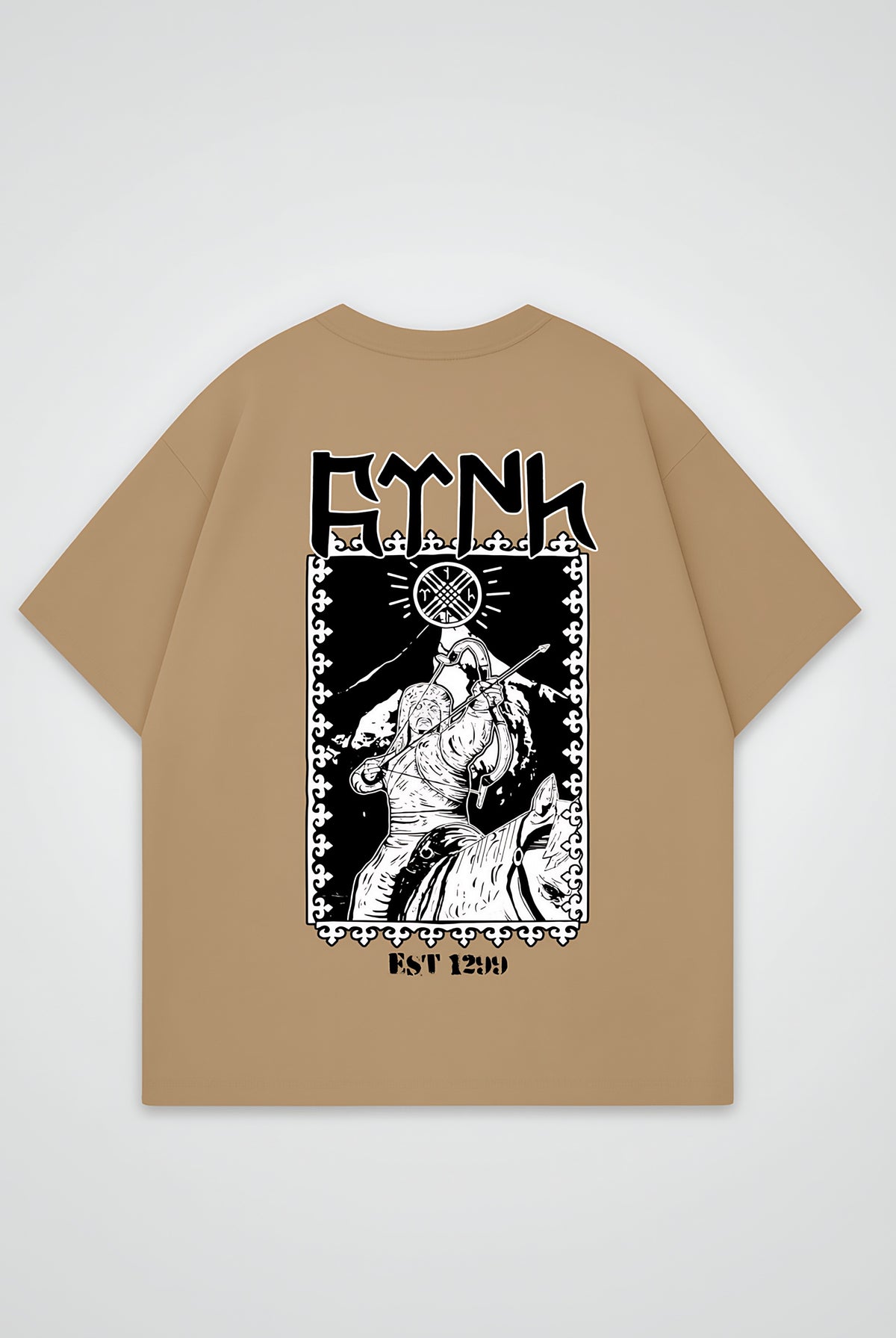 Göktürk Oversized T-Shirt – Bengü in Amber – Backprint-Design