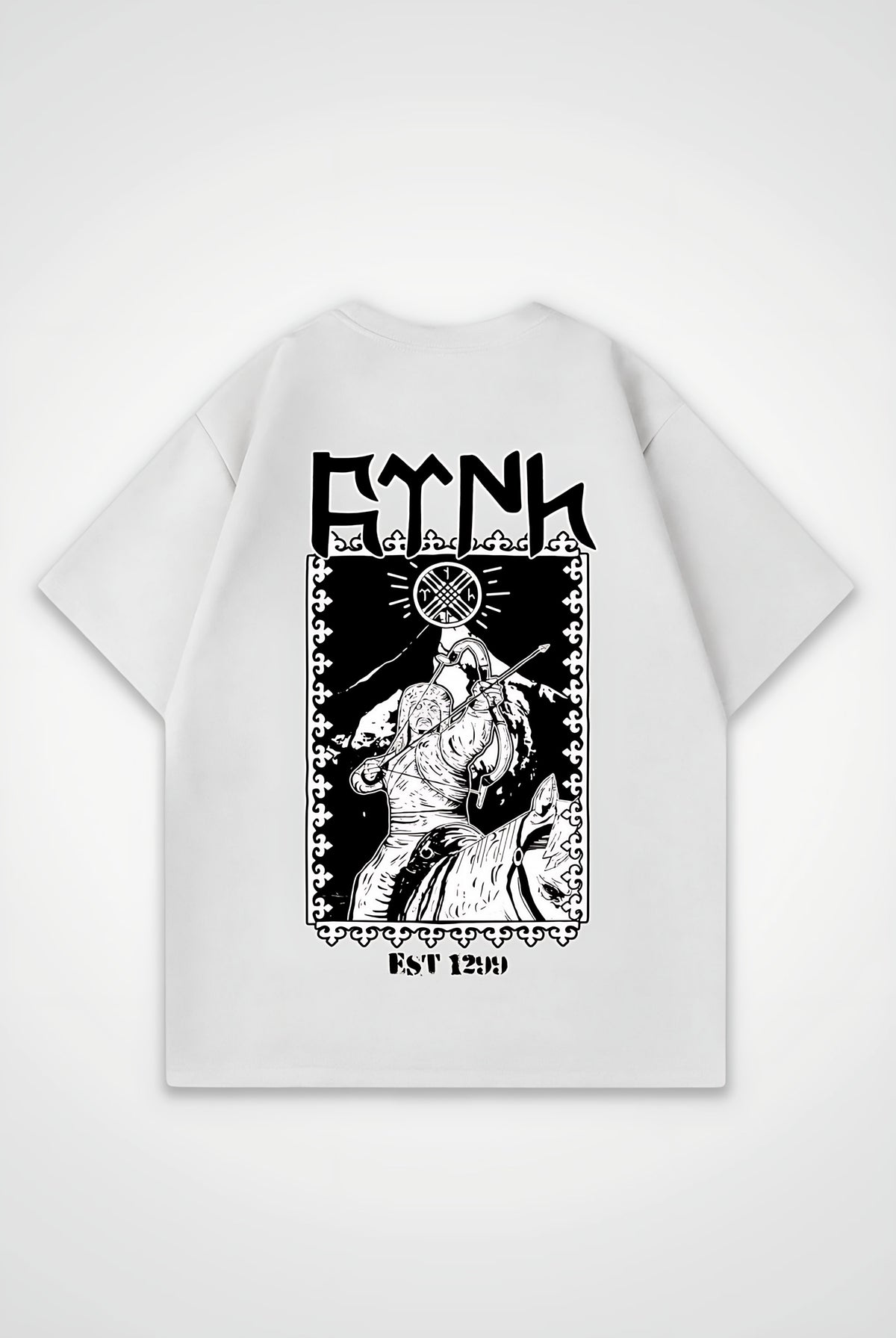 Göktürk Oversized T-Shirt – Bengü in Weiß (White) – Backprint-Design
