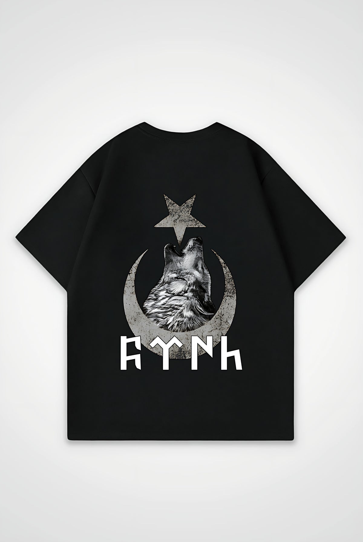 Göktürk Oversized T-Shirt – Töre in Schwarz (Black) – Backprint-Design