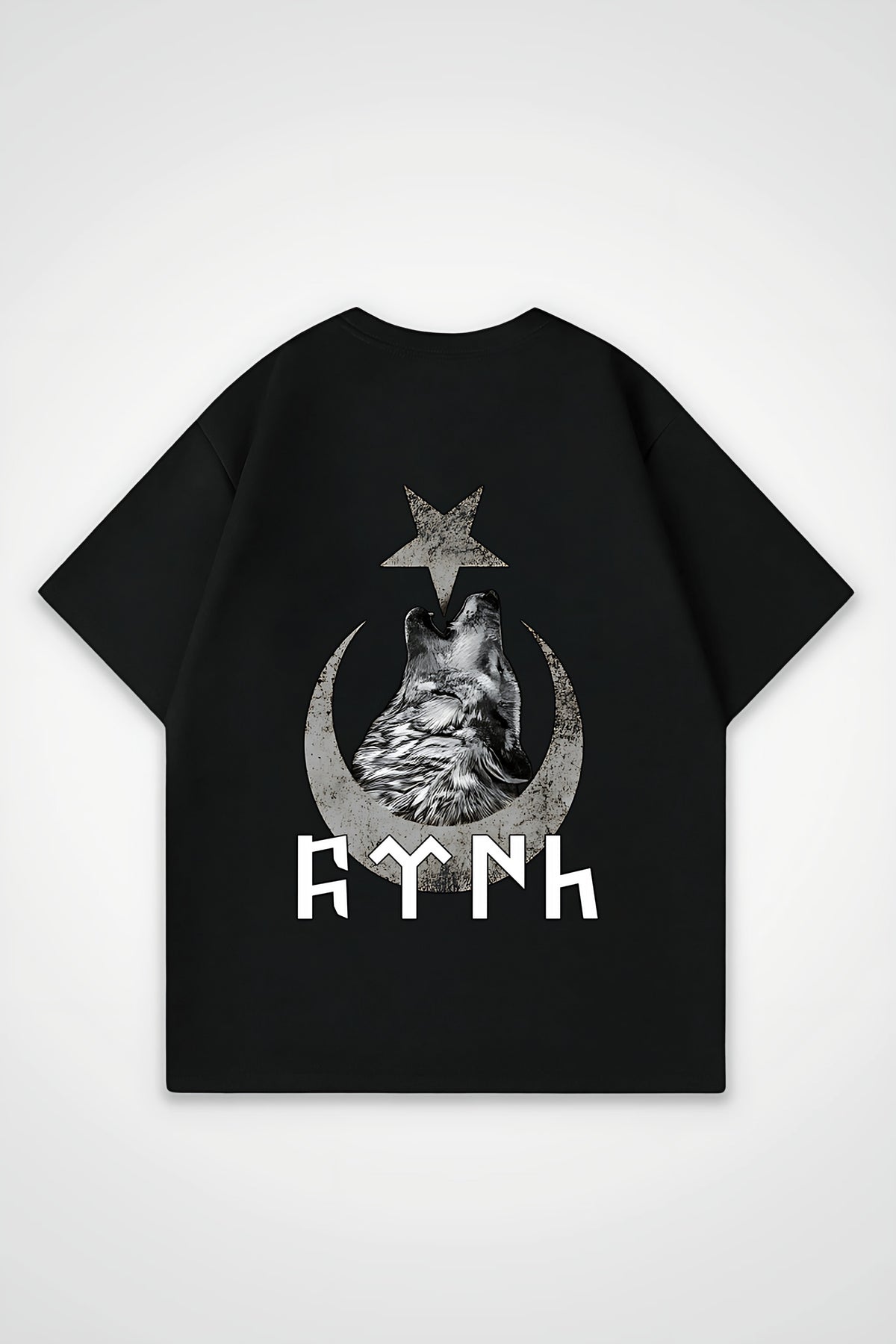 Göktürk Oversized T-Shirt – Töre in Schwarz (Black) – Backprint-Design