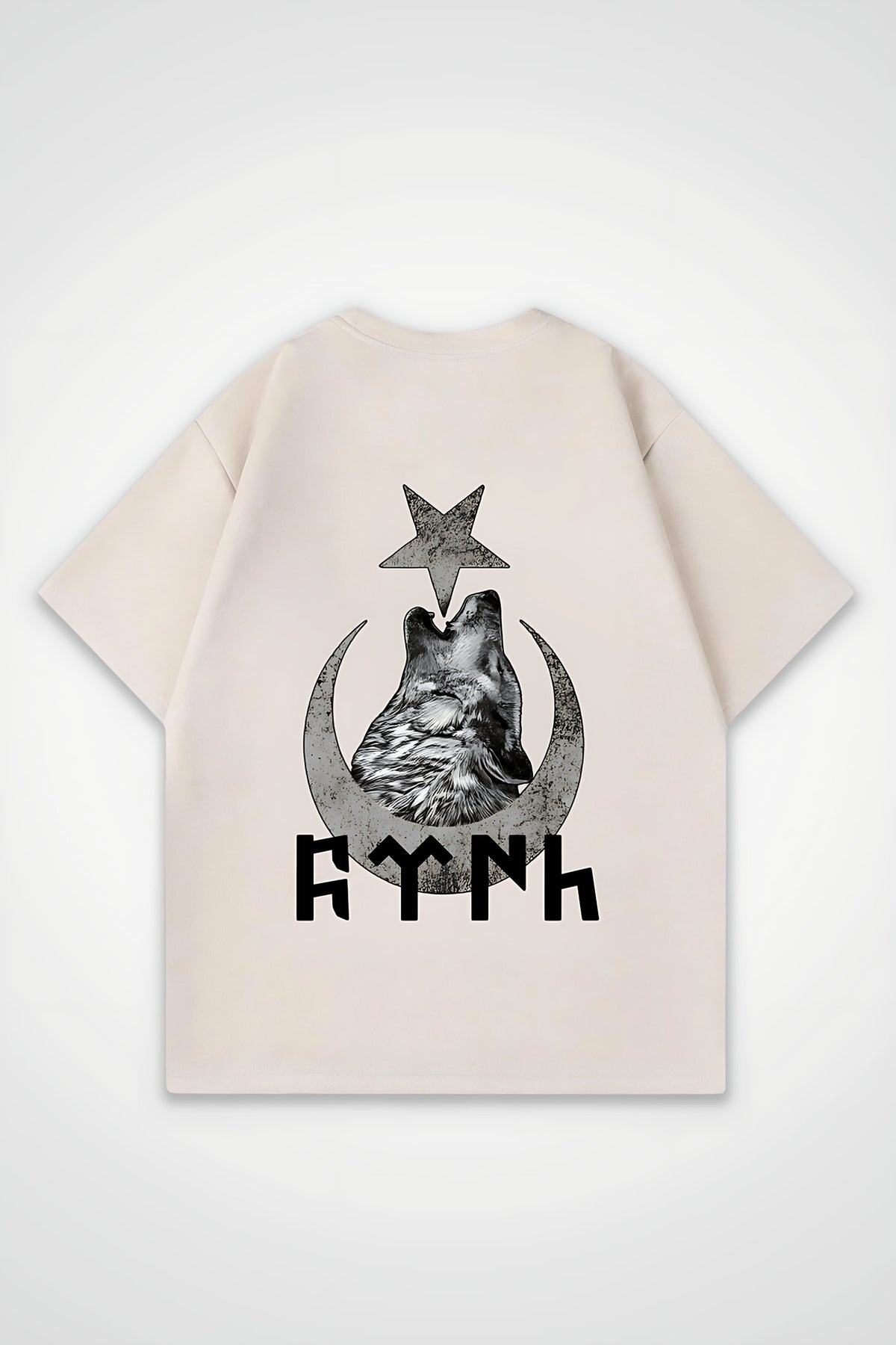 Göktürk Oversized T-Shirt – Töre in Sand – Backprint-Design