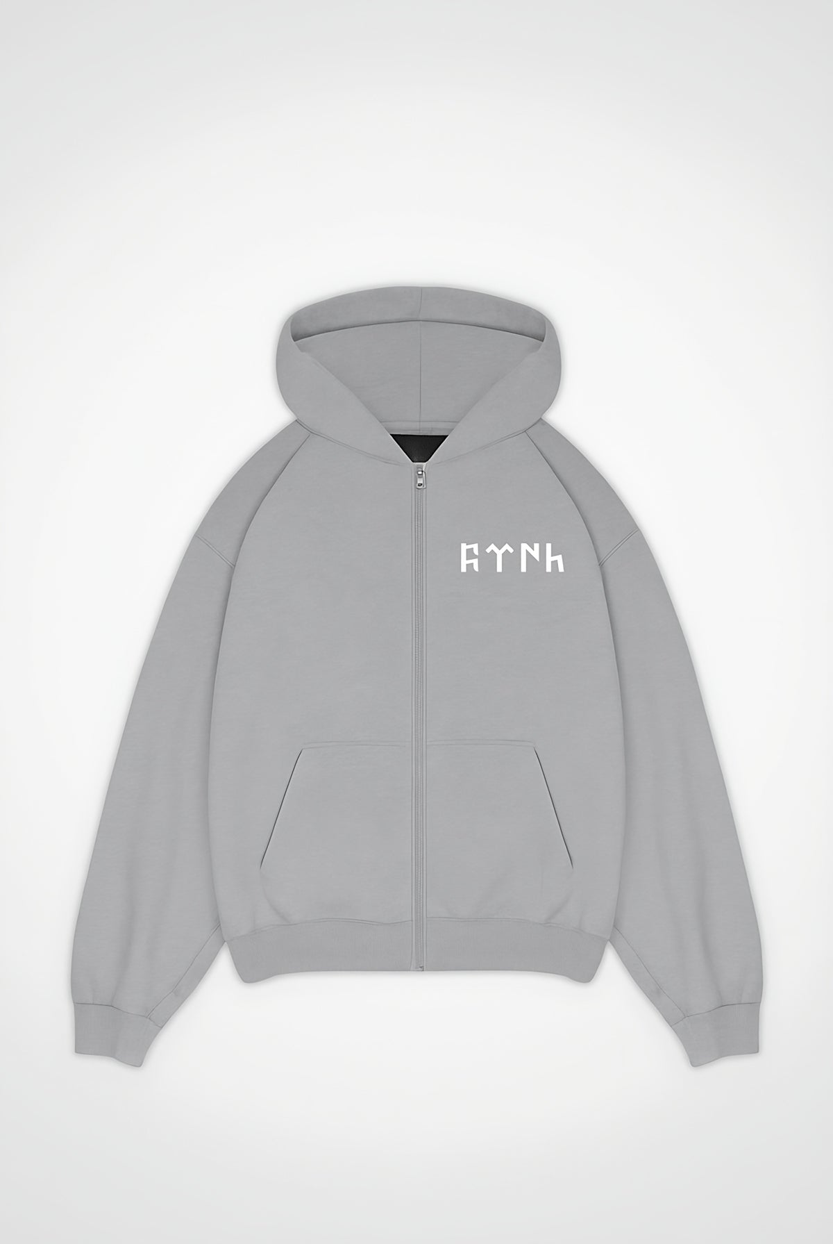 Göktürk Oversized Zipper Hoodie – Orhun in Light Asphalt