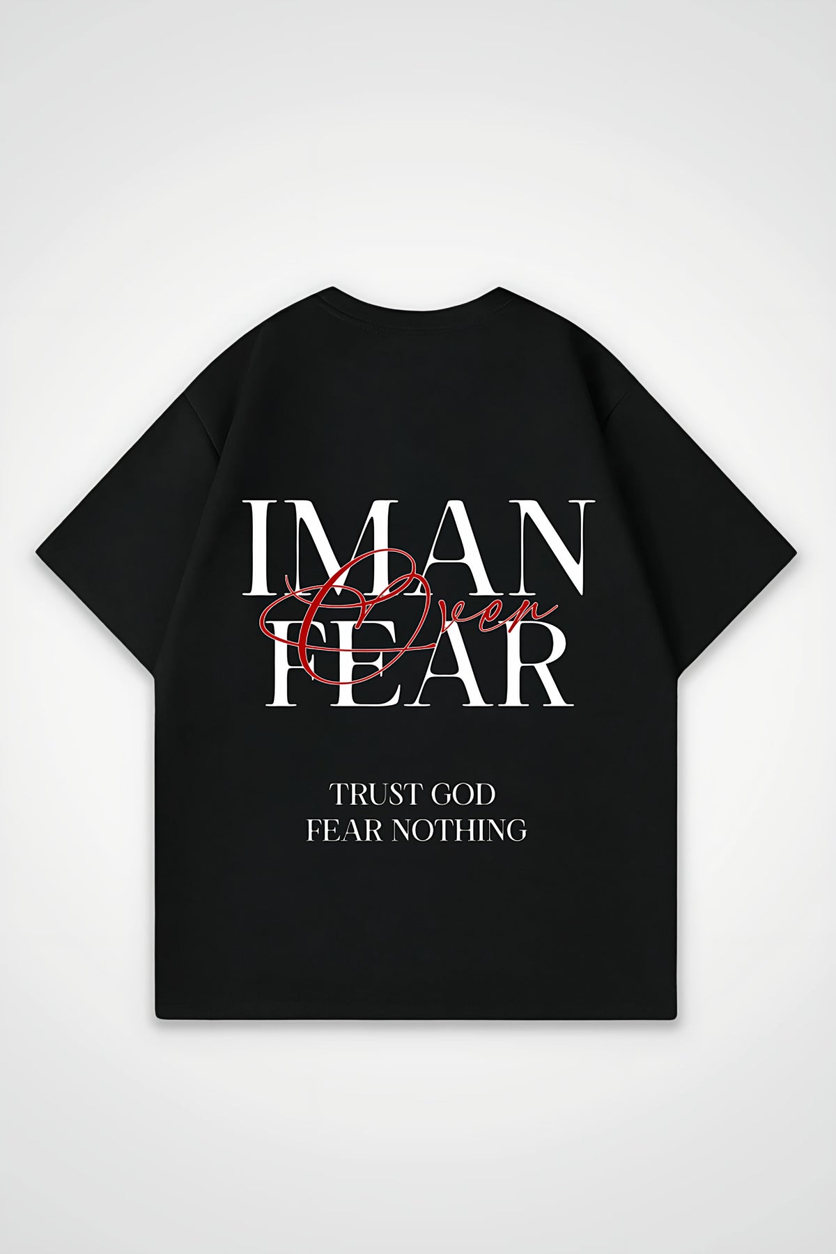İman Oversized T-Shirt in Schwarz (Black) – Backprint-Design
