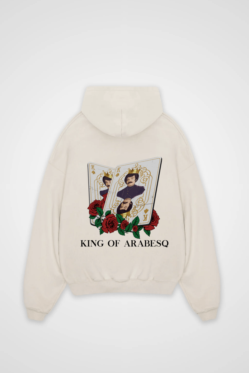 Gürses Oversized Hoodie in White Sand – Backprint-Design