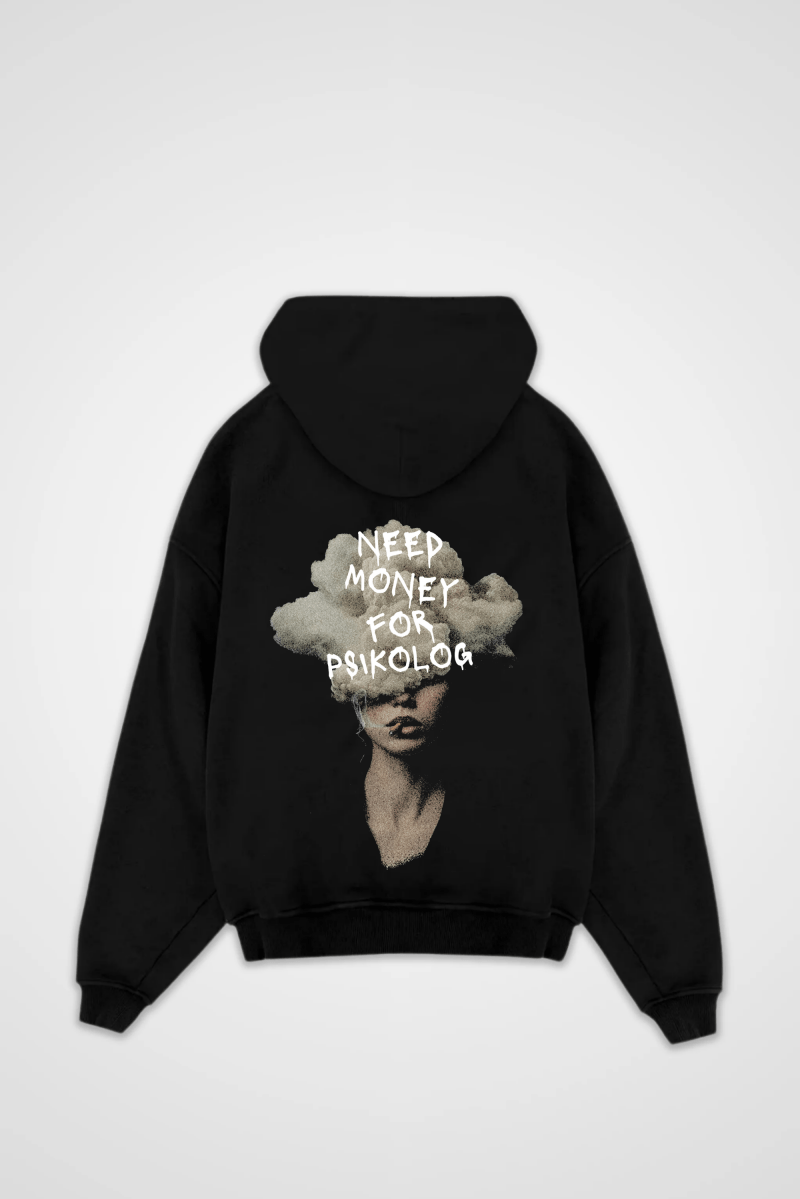 Need Money Oversized Hoodie in Schwarz (Black)