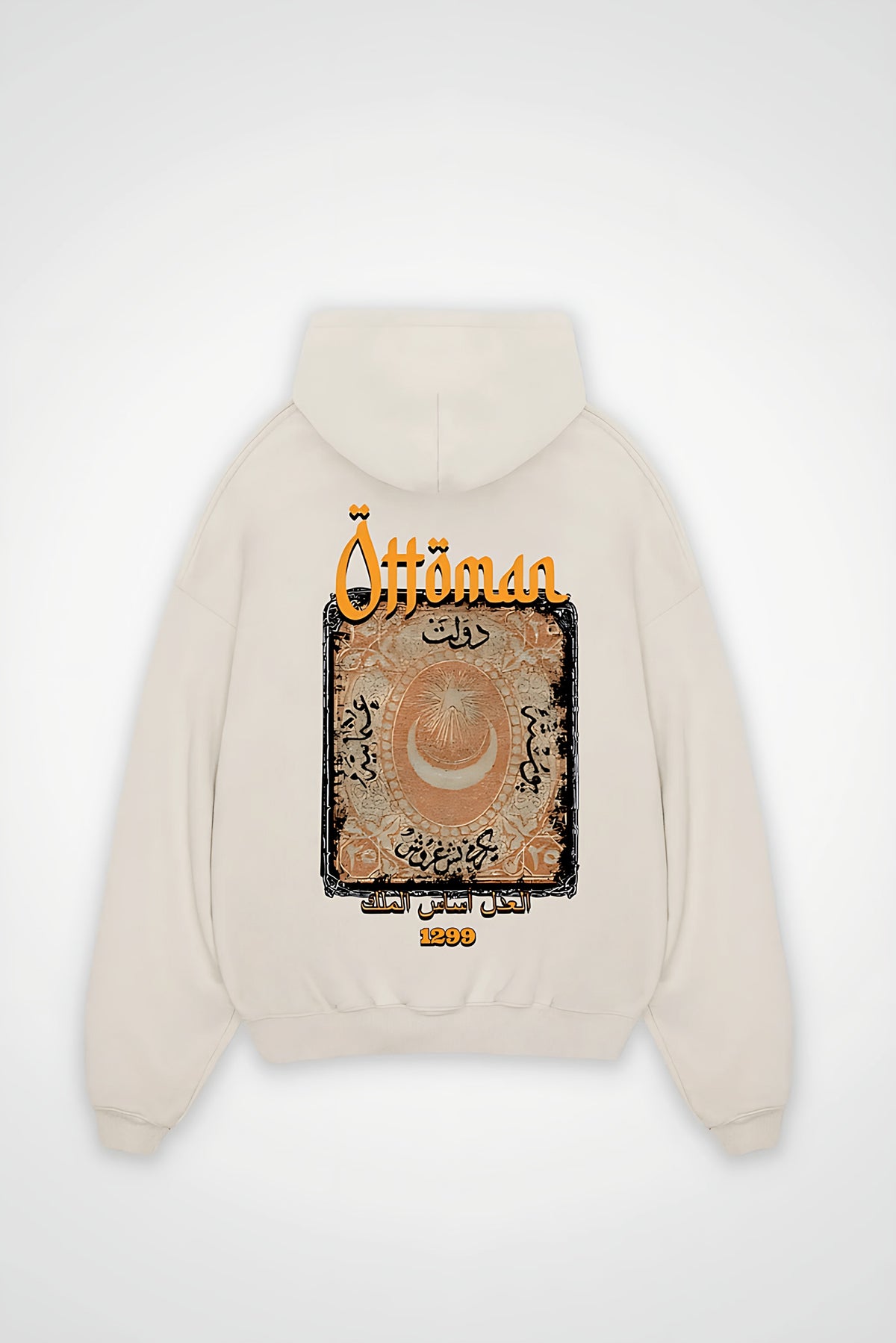 Ottoman Oversized Hoodie – Tuğra – White Sand – Rückendruck