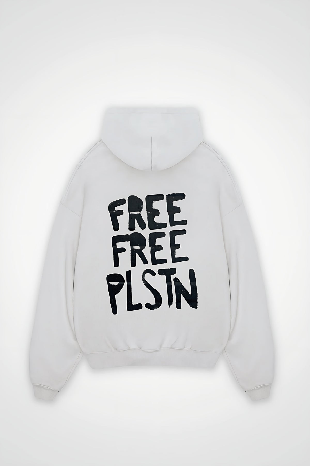 Palestine Oversized Hoodie – Zeytin in Weiß (White) – Backprint-Design