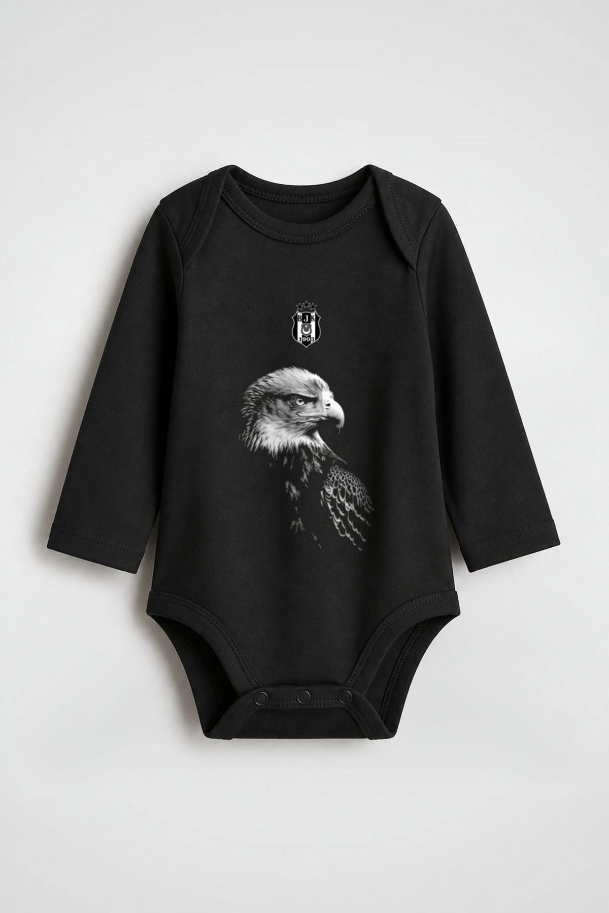 Beşiktaş Bio-Babybody Langarm – Kara Kartal in Schwarz