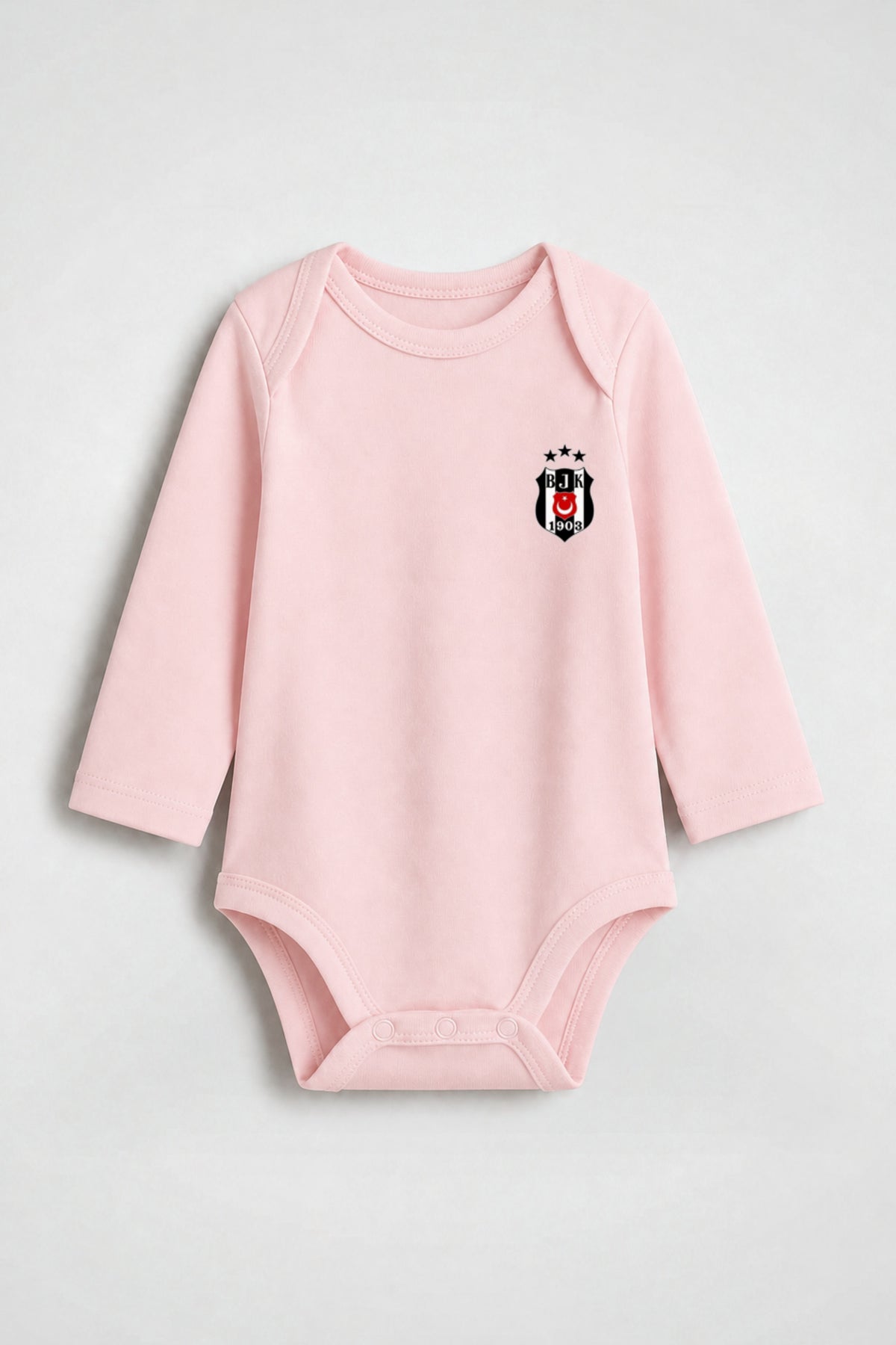 Beşiktaş Bio-Babybody Langarm – Kartal in Powder Pink