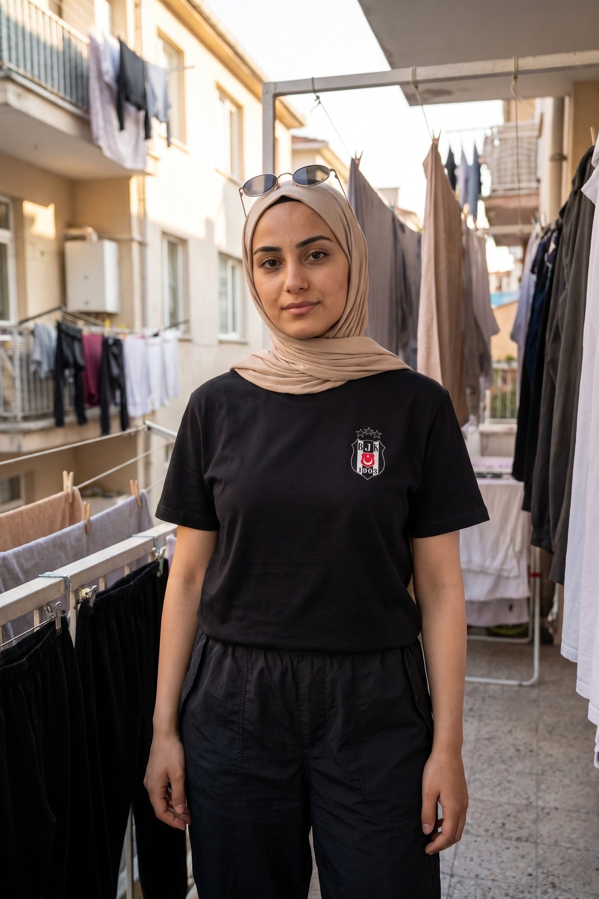 REALSTIL Beşiktaş Regular Fit T-Shirt Black – Model Damen