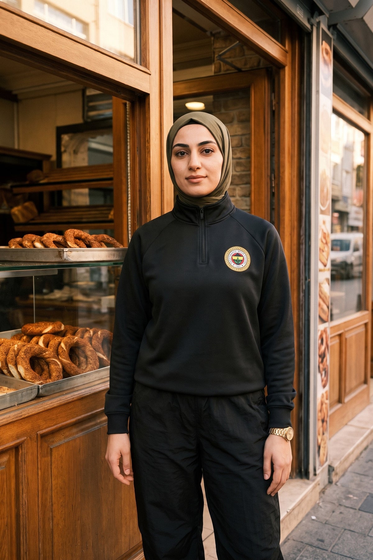 Fenerbahçe Zip Longsleeve Kadıköy in Schwarz – Model-Foto Herren