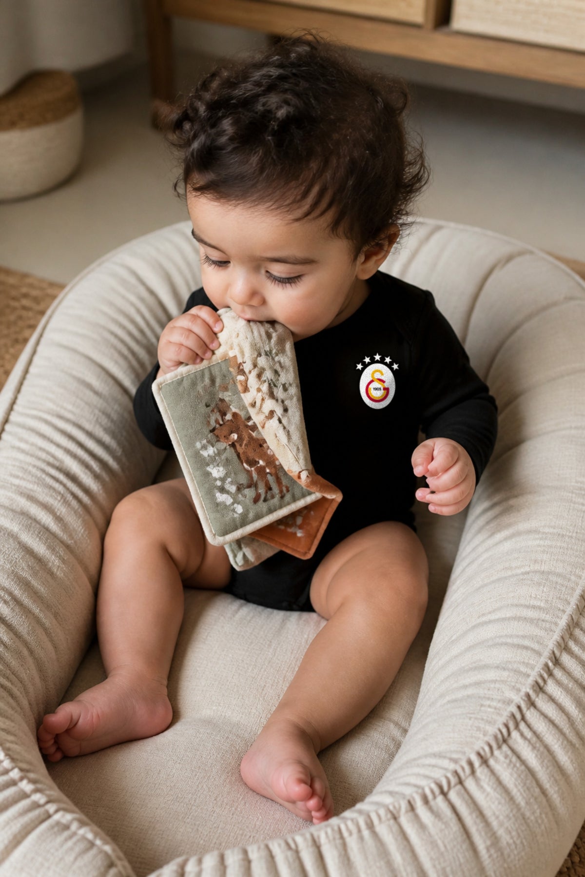 Galatasaray Bio-Babybody Langarm – Aslan – Baby trägt den Body