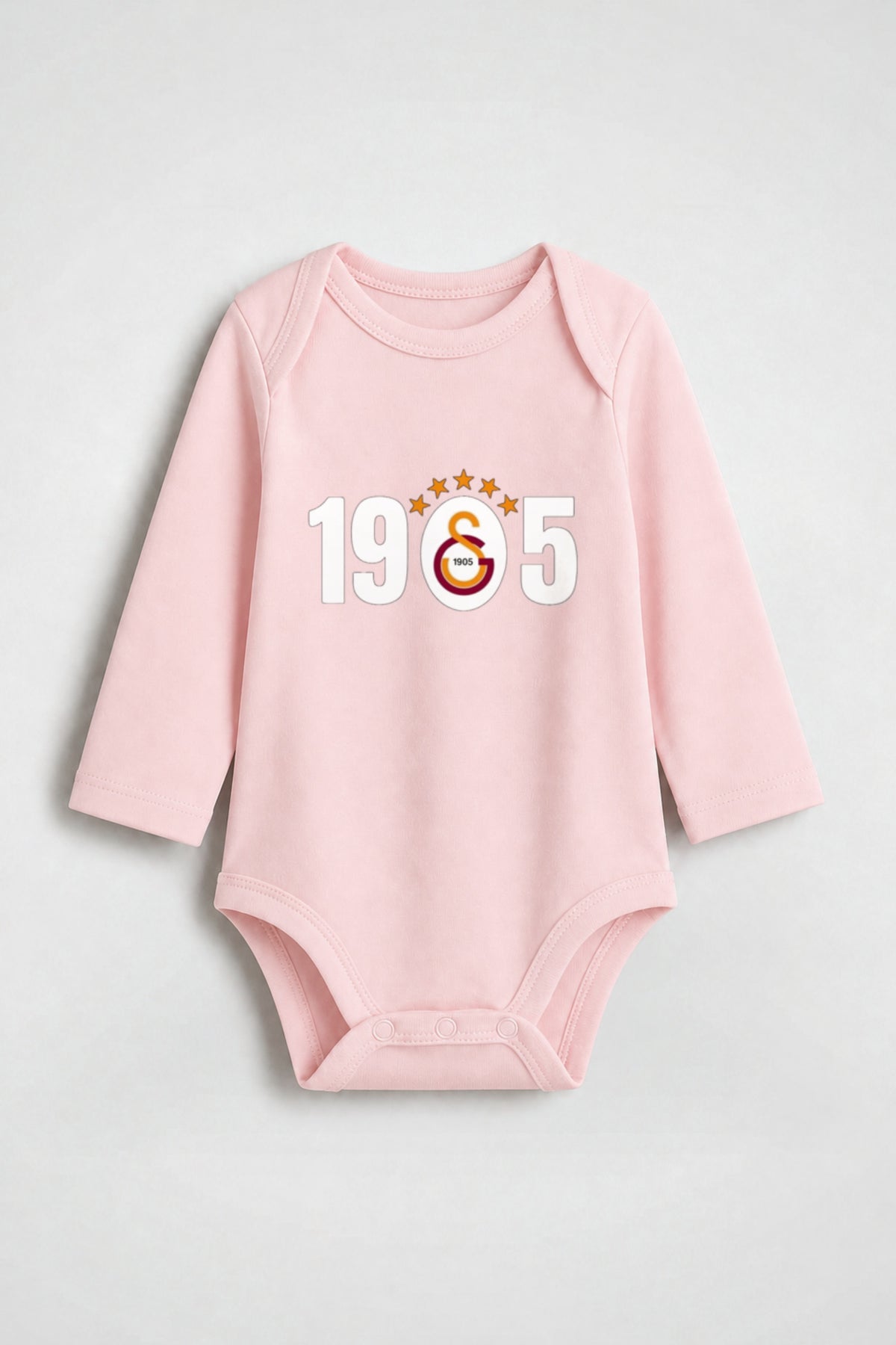 Galatasaray Bio-Babybody Langarm – Sarı Kırmızı in Powder Pink