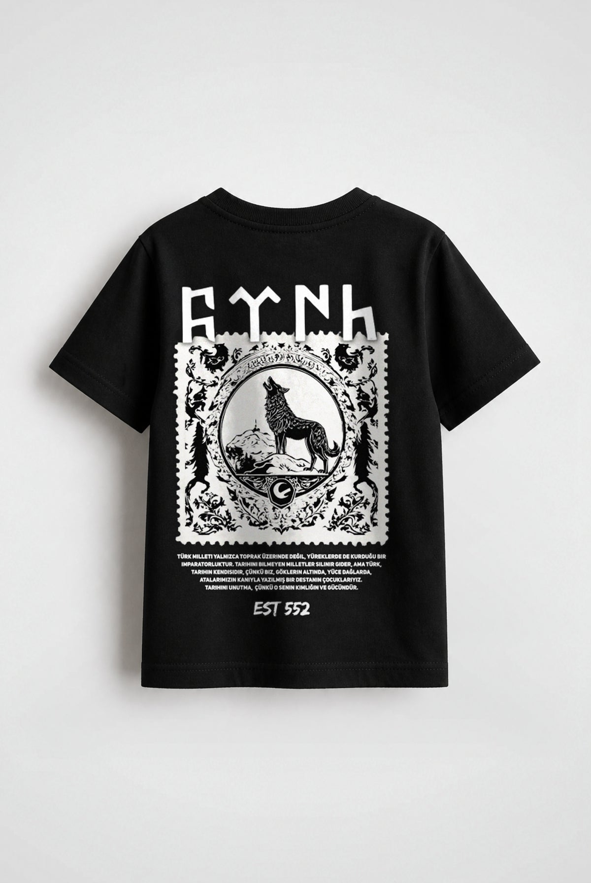 Göktürk Kids T-Shirt in Schwarz – Rückenprint