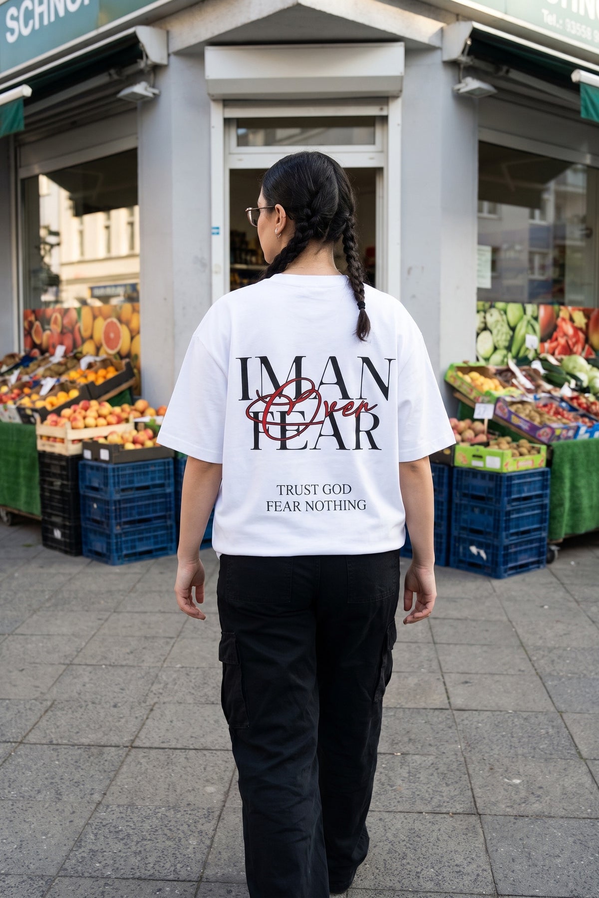 REALSTIL İman Oversized T-Shirt White – Model Damen