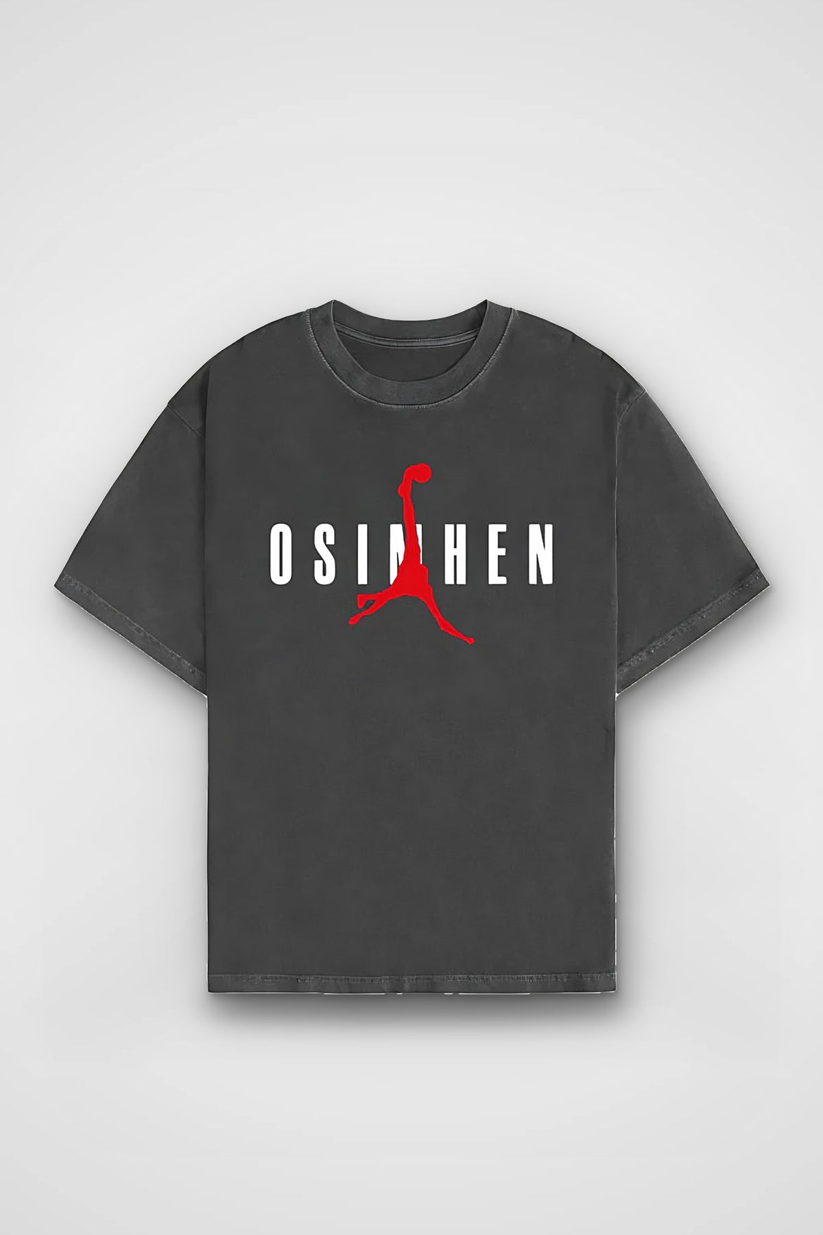Osimhen Washed T-Shirt in Washed Black – Produktbild Frontprint