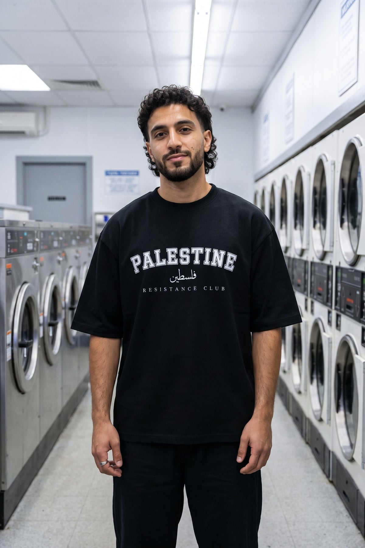 REALSTIL Palestine Oversized T-Shirt Black – Model Herren