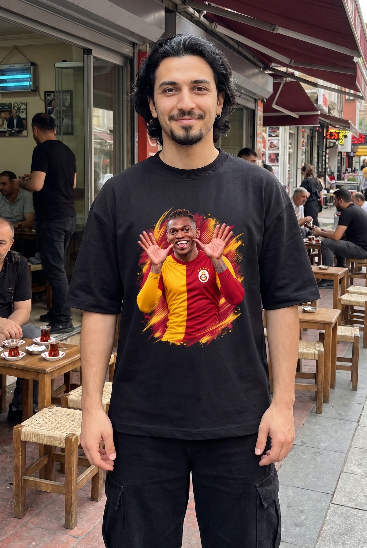 REALSTIL Rafa Leão Oversized T-Shirt Black – Model Herren