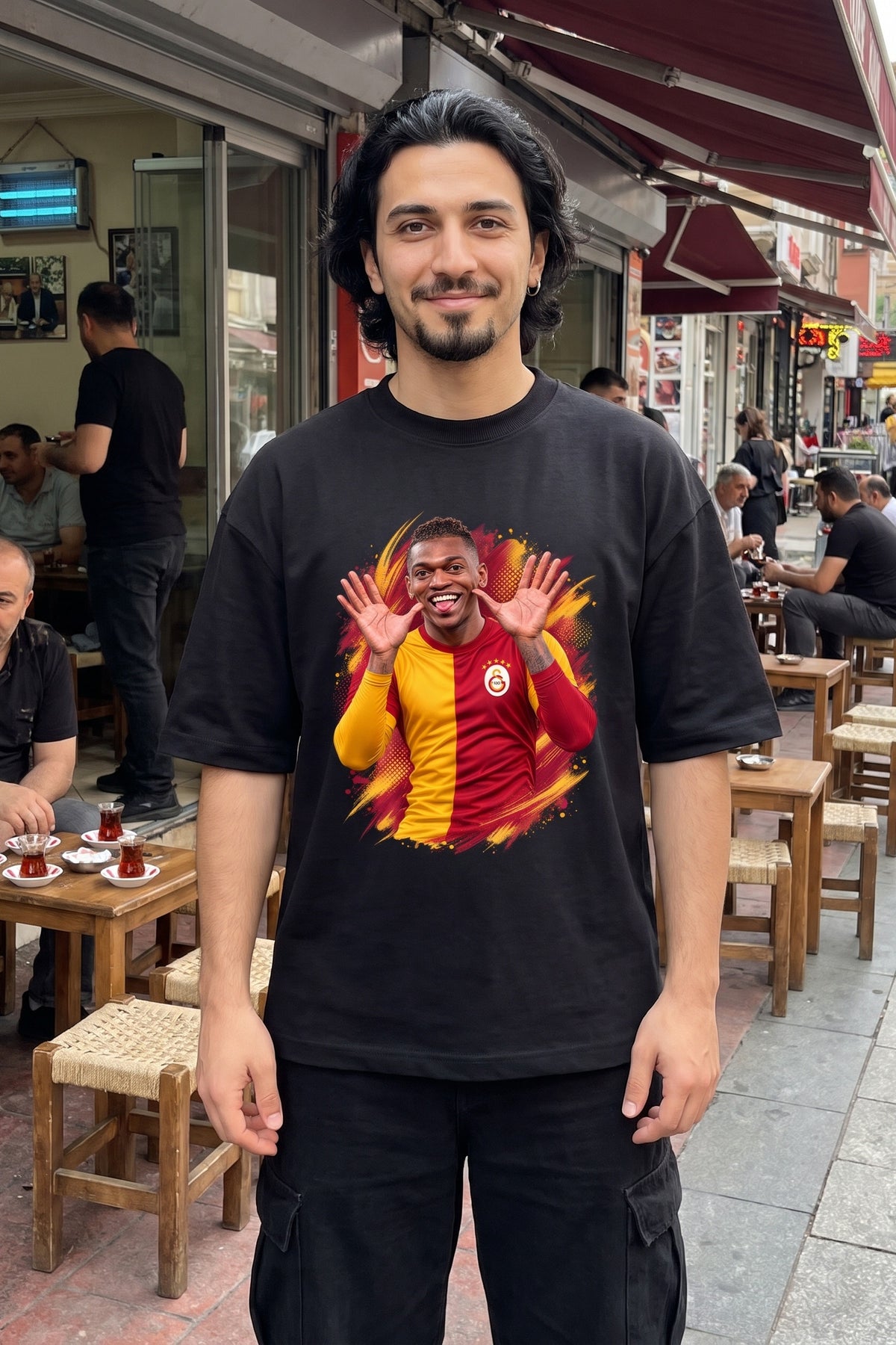 REALSTIL Rafa Leão Oversized T-Shirt Black – Model Herren