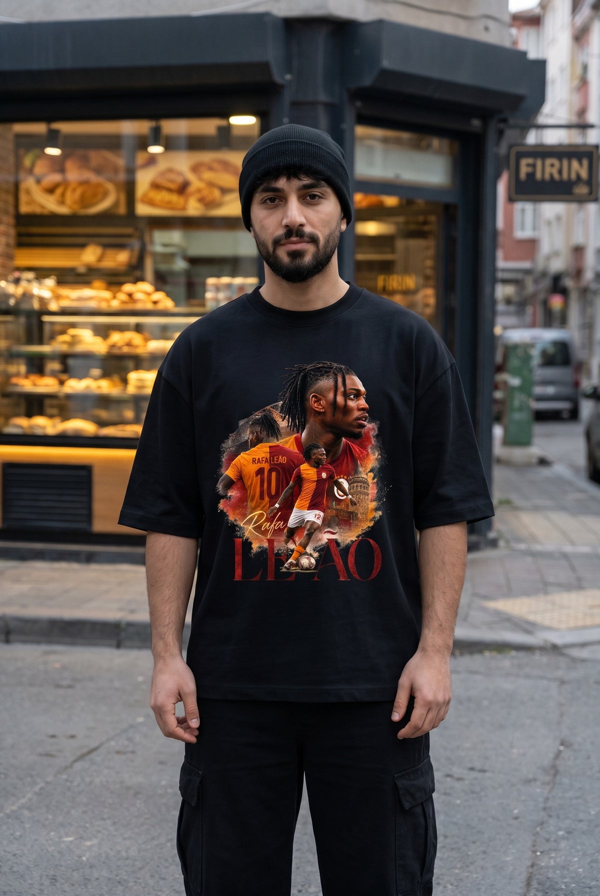 REALSTIL Rafa Leão Oversized T-Shirt Black – Model Herren